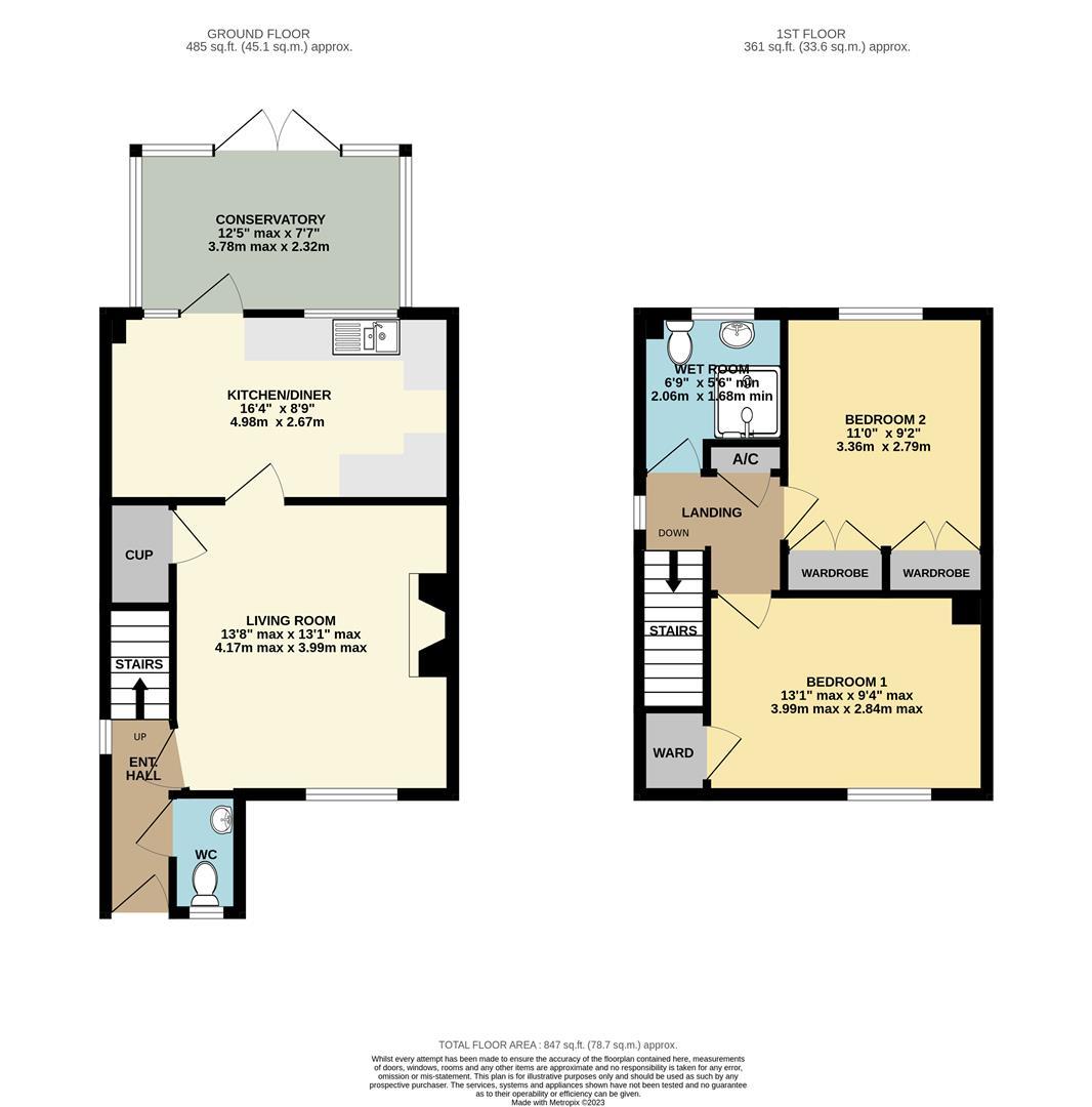 2 bed semi-detached house for sale in Canon Pott Close, King's Lynn - Property floorplan