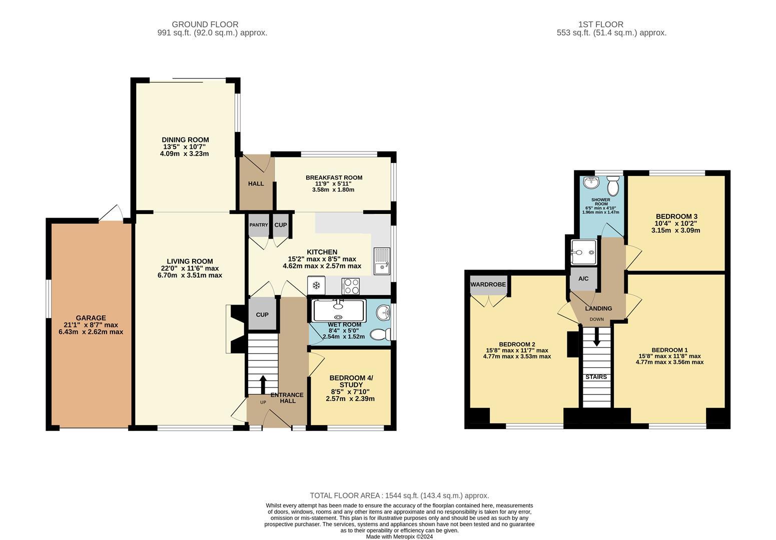 4 bed detached house for sale in Valley Rise, King's Lynn - Property floorplan