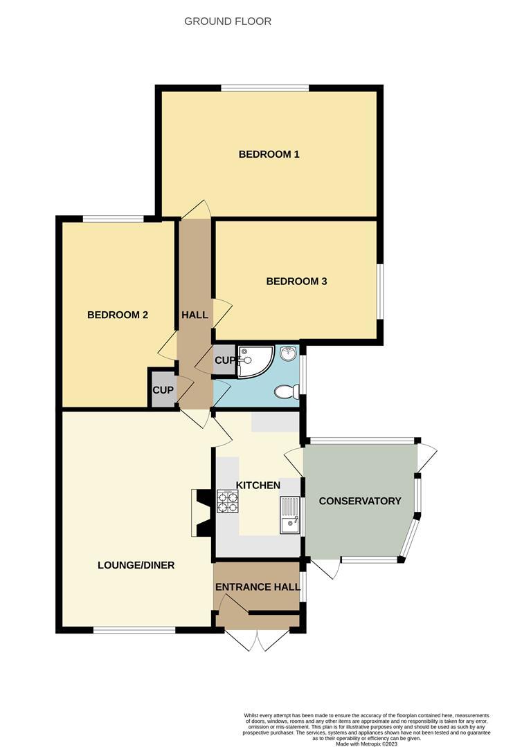 3 bed semi-detached bungalow for sale in Broadlands Close, King's Lynn - Property floorplan
