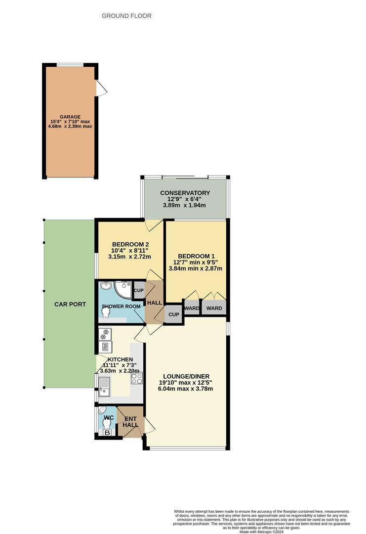 2 bed detached bungalow for sale in Grovelands, King's Lynn - Property floorplan