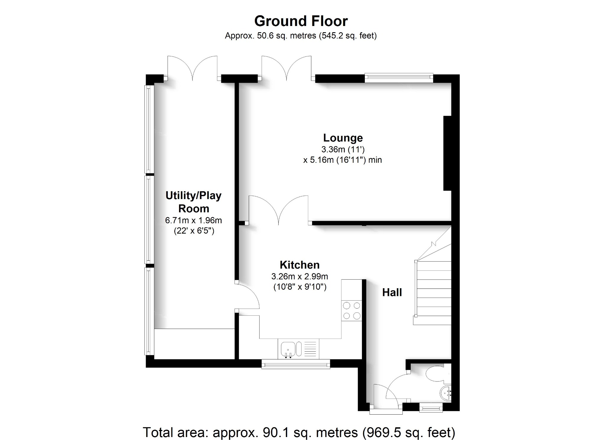 3 bed end of terrace house to rent in Dormy Close, Southampton - Property floorplan