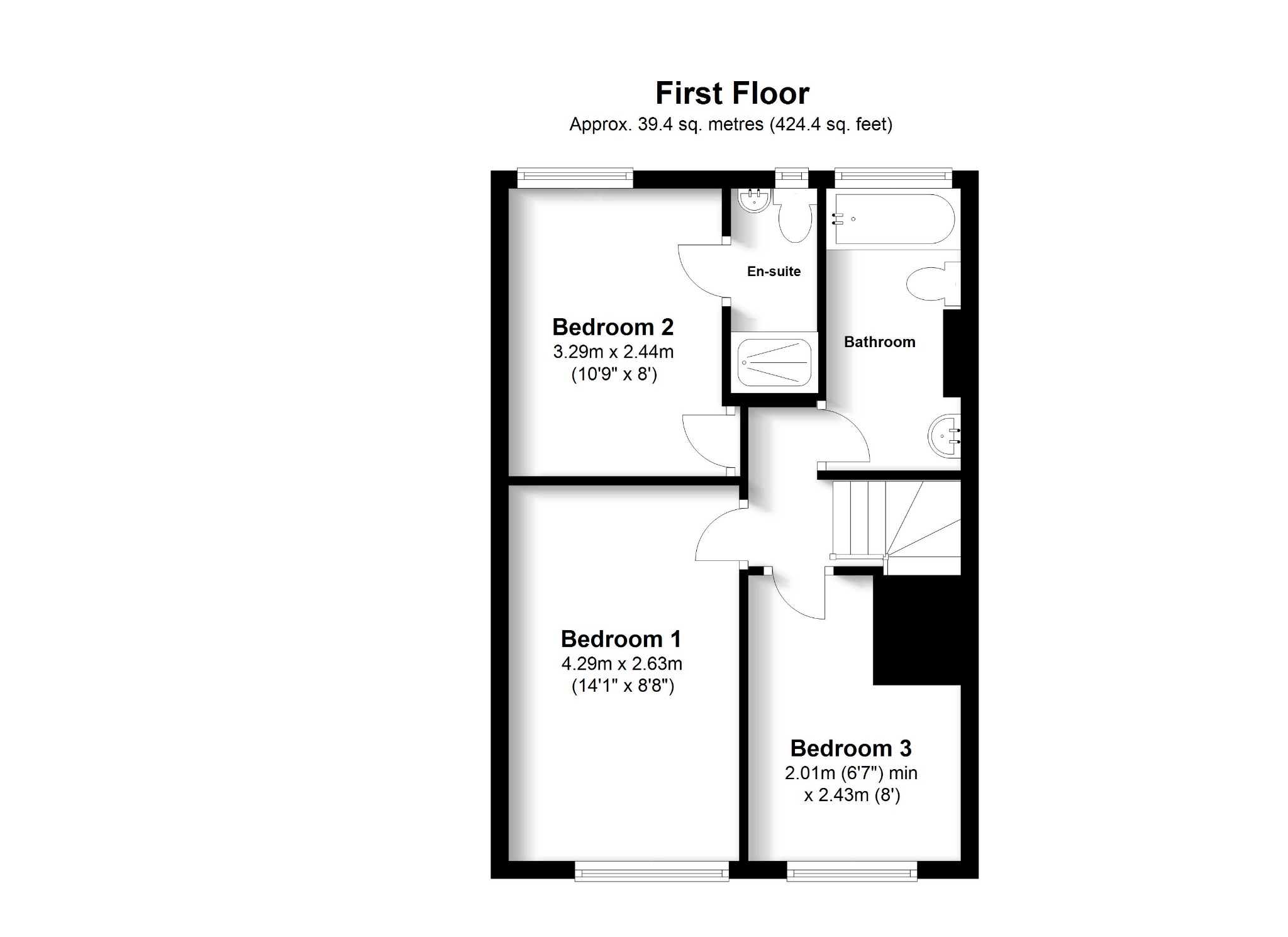 3 bed end of terrace house to rent in Dormy Close, Southampton - Property floorplan