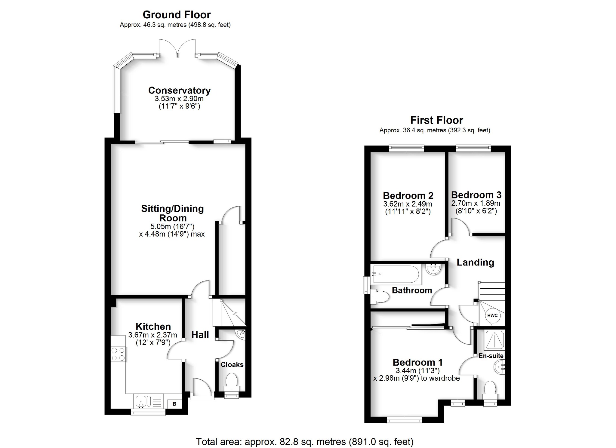 3 bed semi-detached house to rent, Fareham - Property floorplan