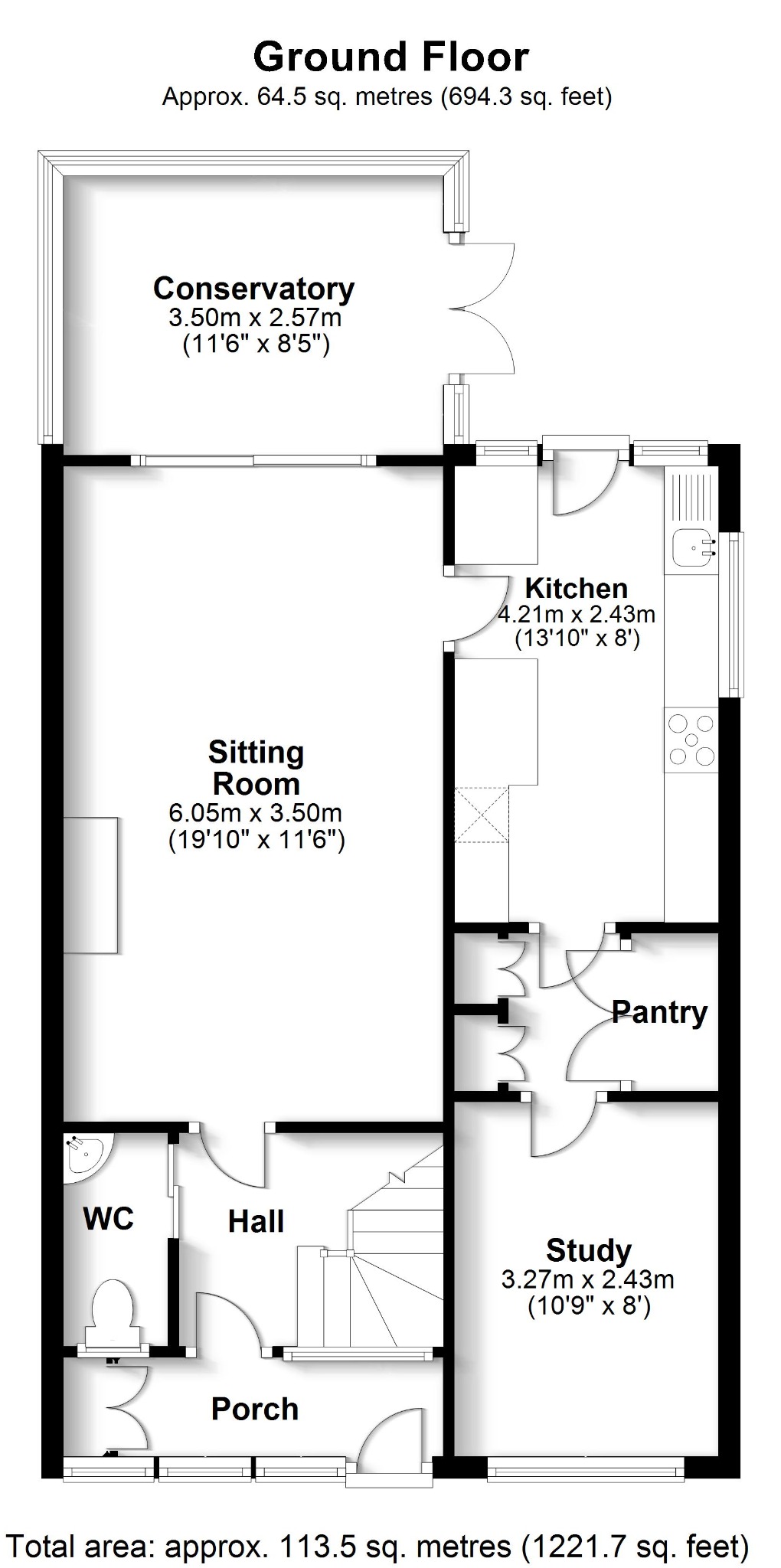 3 bed semi-detached house for sale in Beacon Bottom, Southampton - Property floorplan