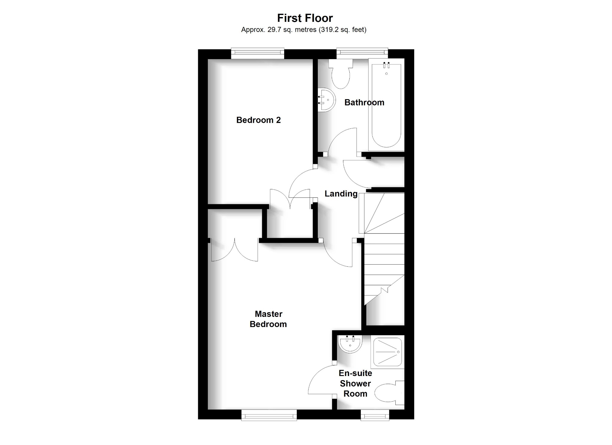 2 bed terraced house to rent in Rosemary Gardens, Fareham - Property floorplan