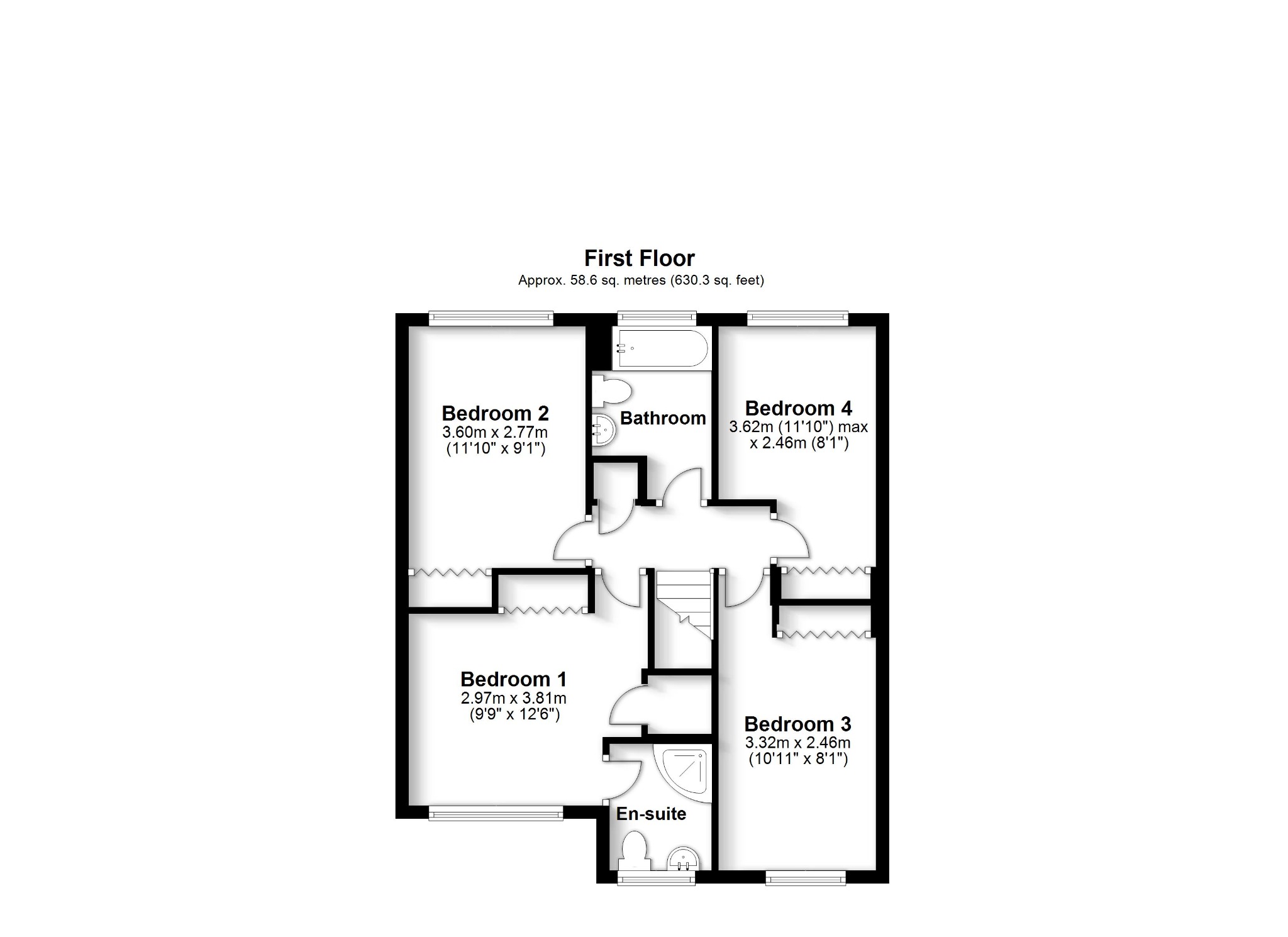 4 bed detached house to rent, Fareham - Property floorplan