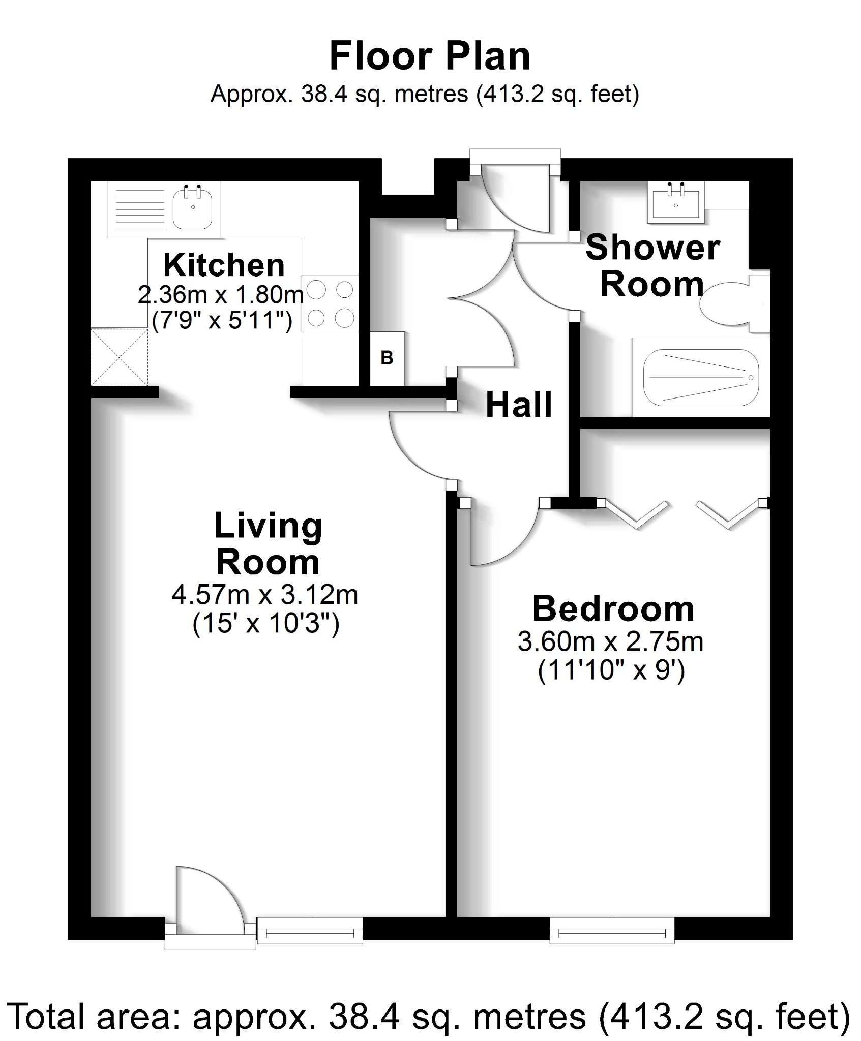 1 bed retirement property for sale in High Oaks Close, Southampton - Property floorplan