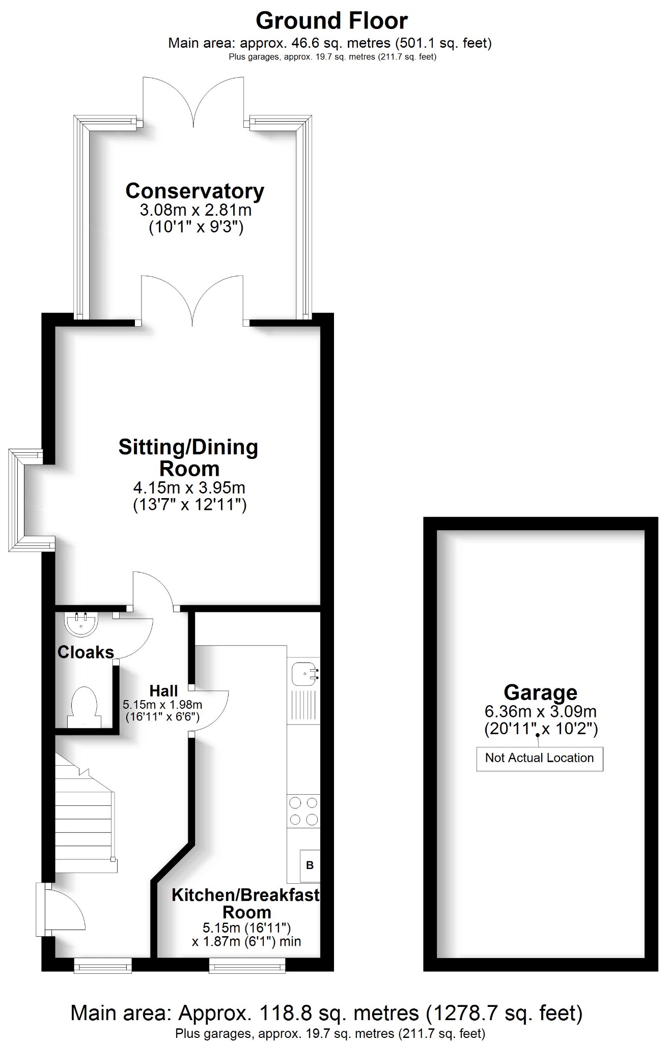 4 bed town house for sale in Castilian Way, Fareham - Property floorplan