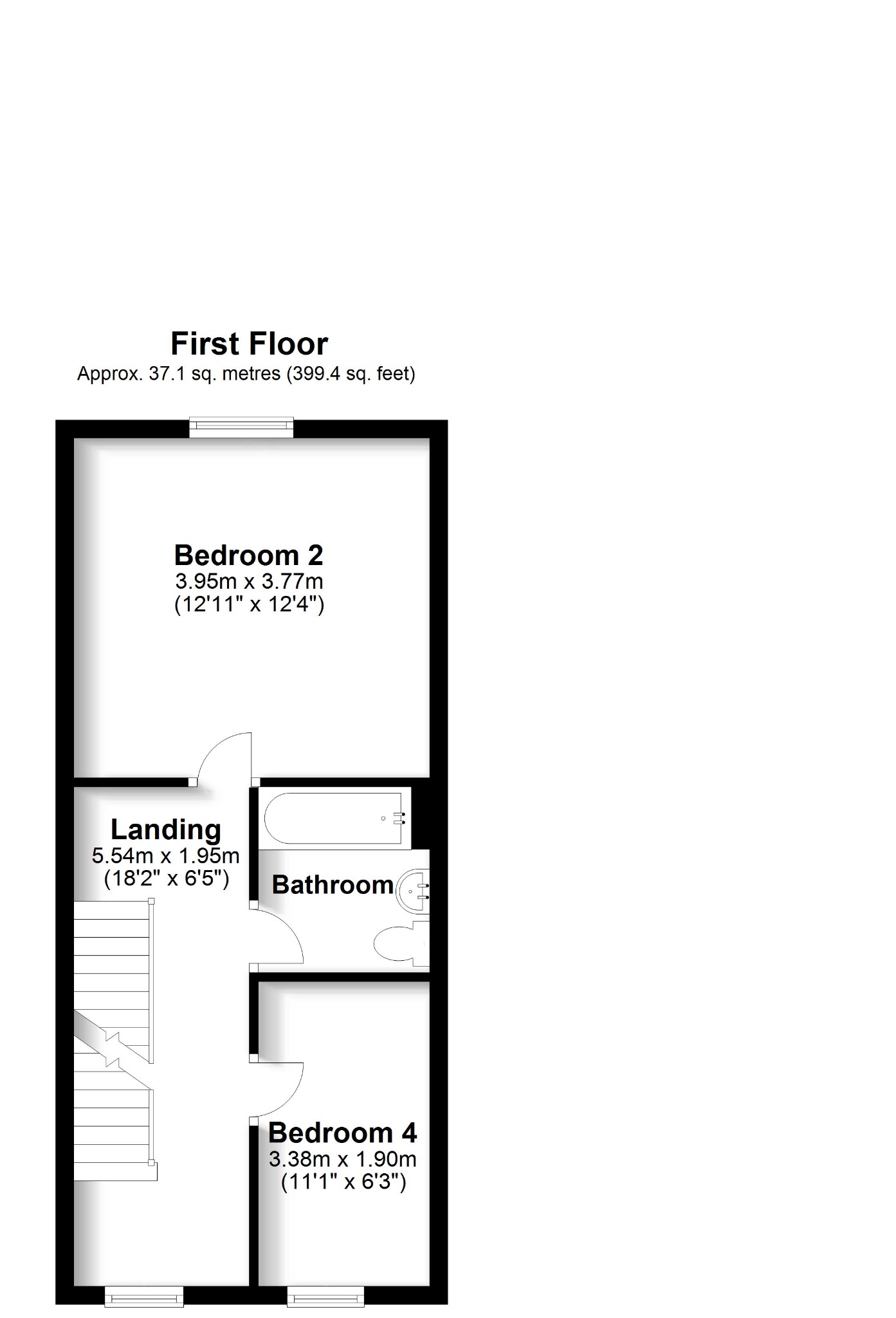 4 bed town house for sale in Castilian Way, Fareham - Property floorplan