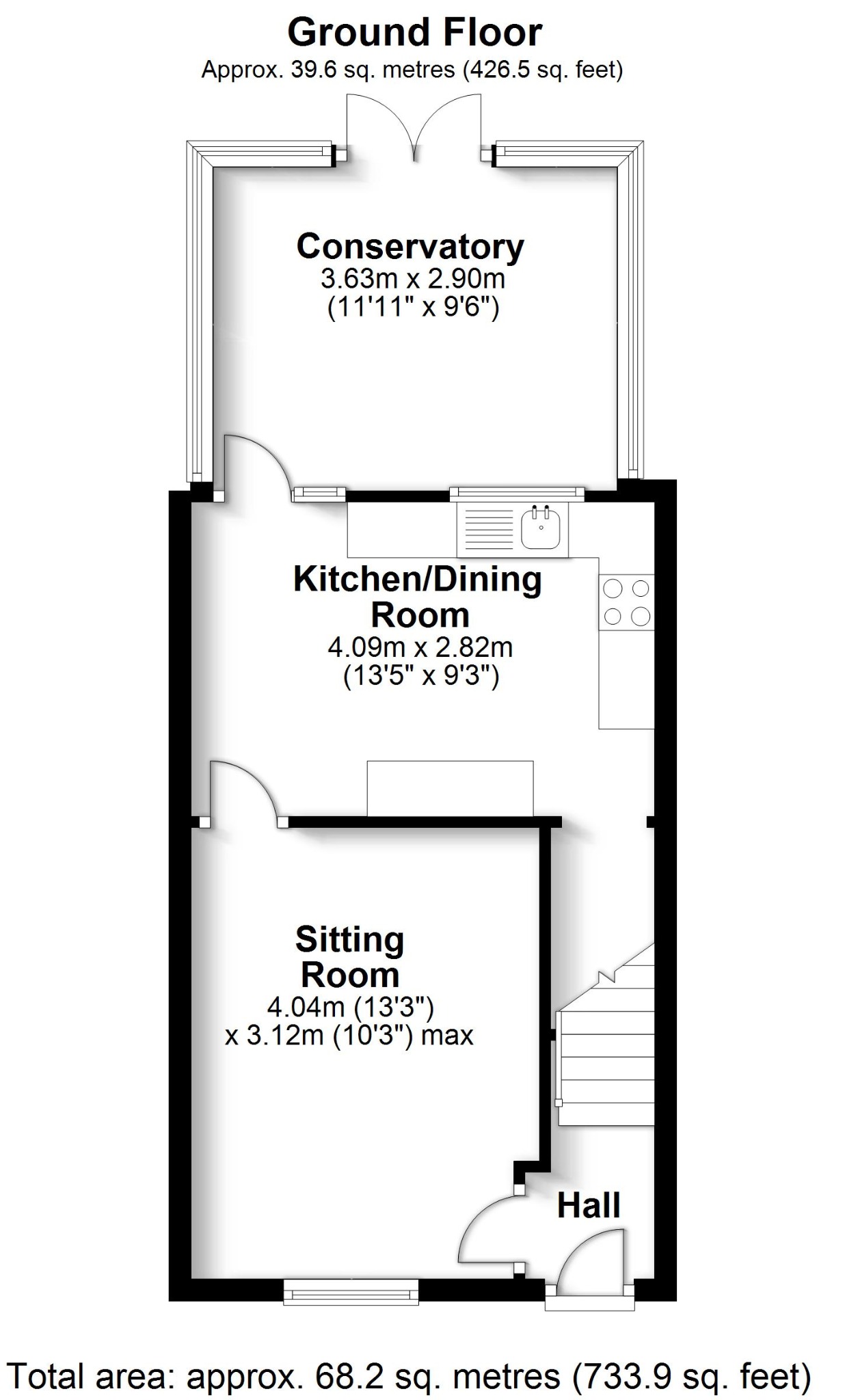 2 bed terraced house to rent in Pennycress, Southampton - Property floorplan