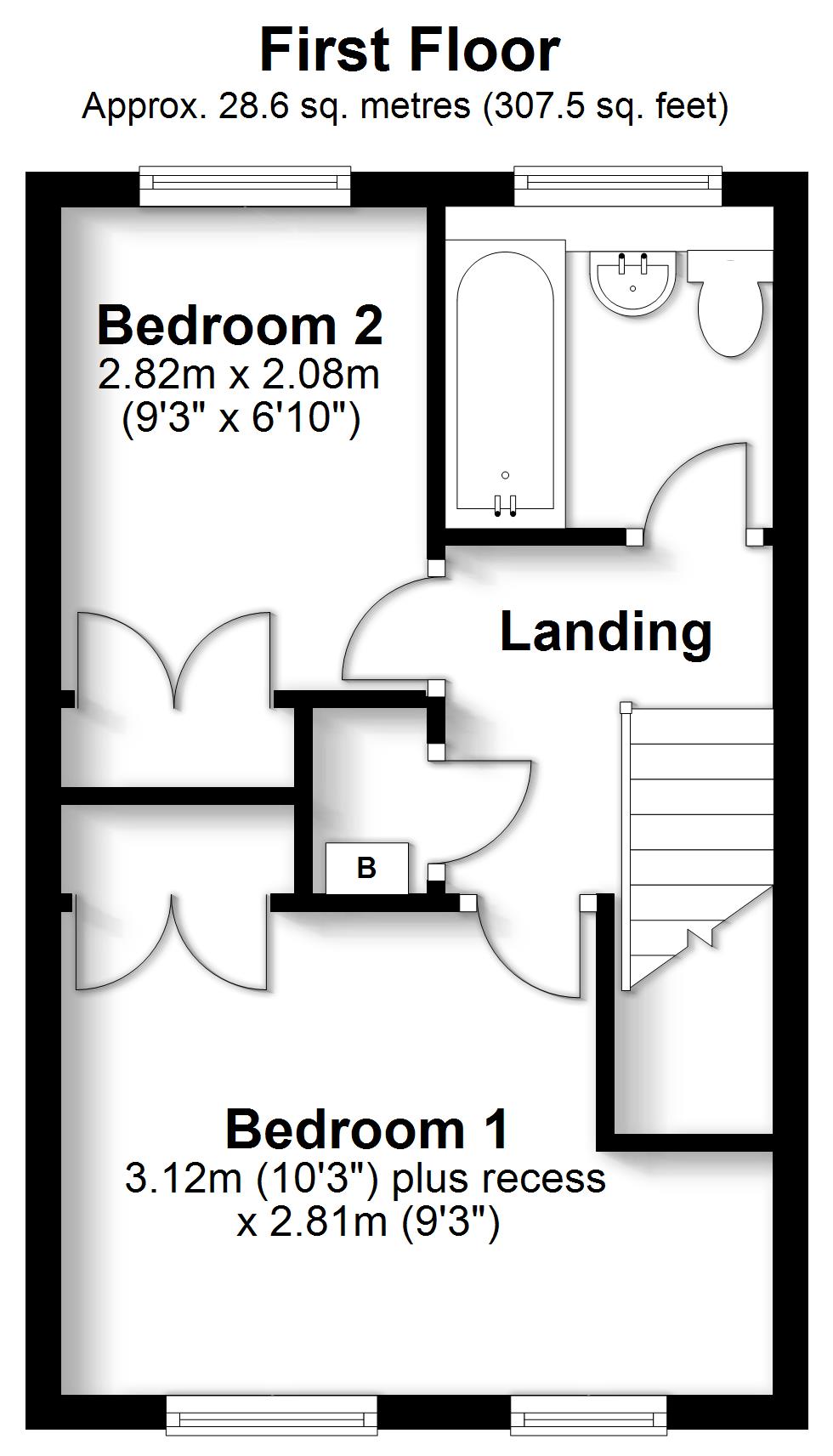 2 bed terraced house to rent in Pennycress, Southampton - Property floorplan