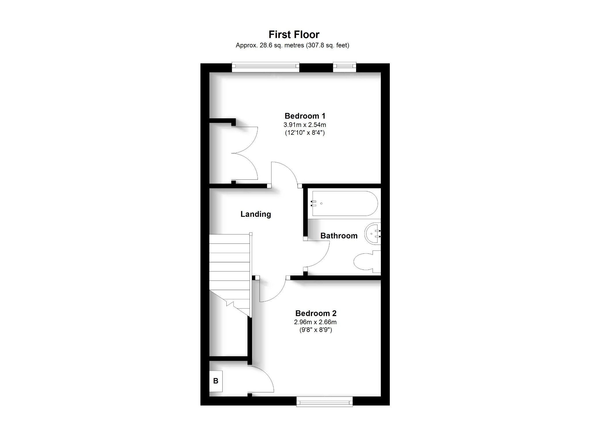 2 bed house to rent in Branewick Close, Fareham - Property floorplan