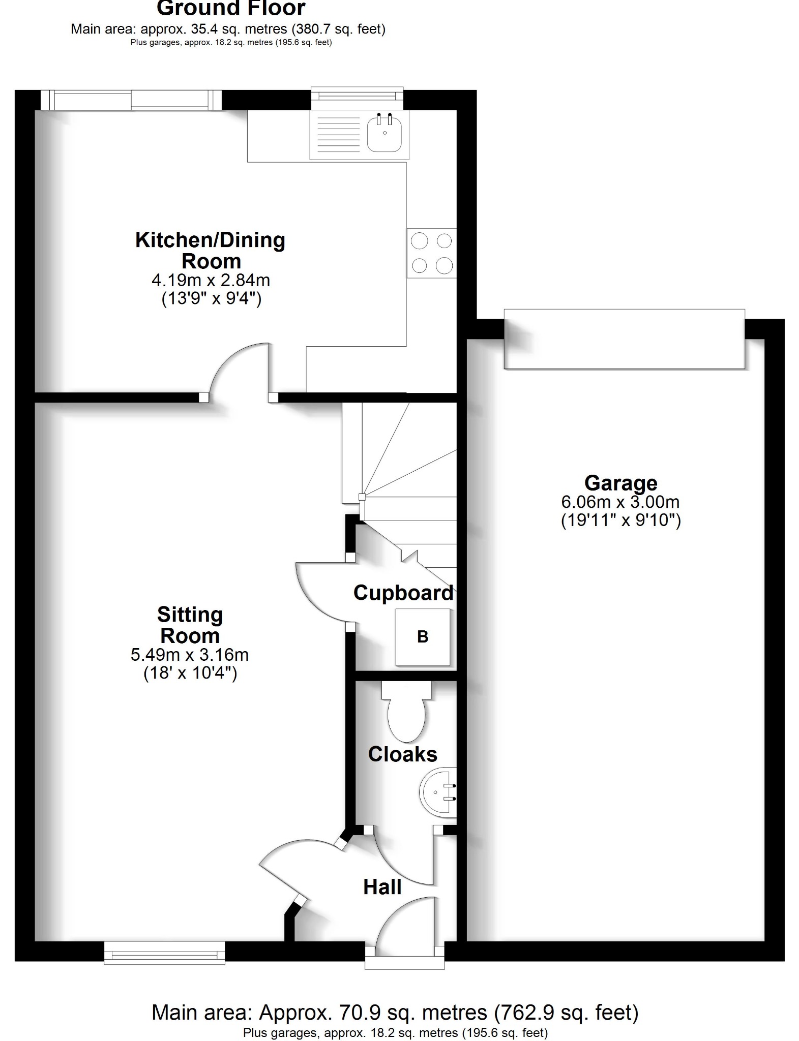 3 bed terraced house for sale in Thyme Avenue, Fareham - Property floorplan