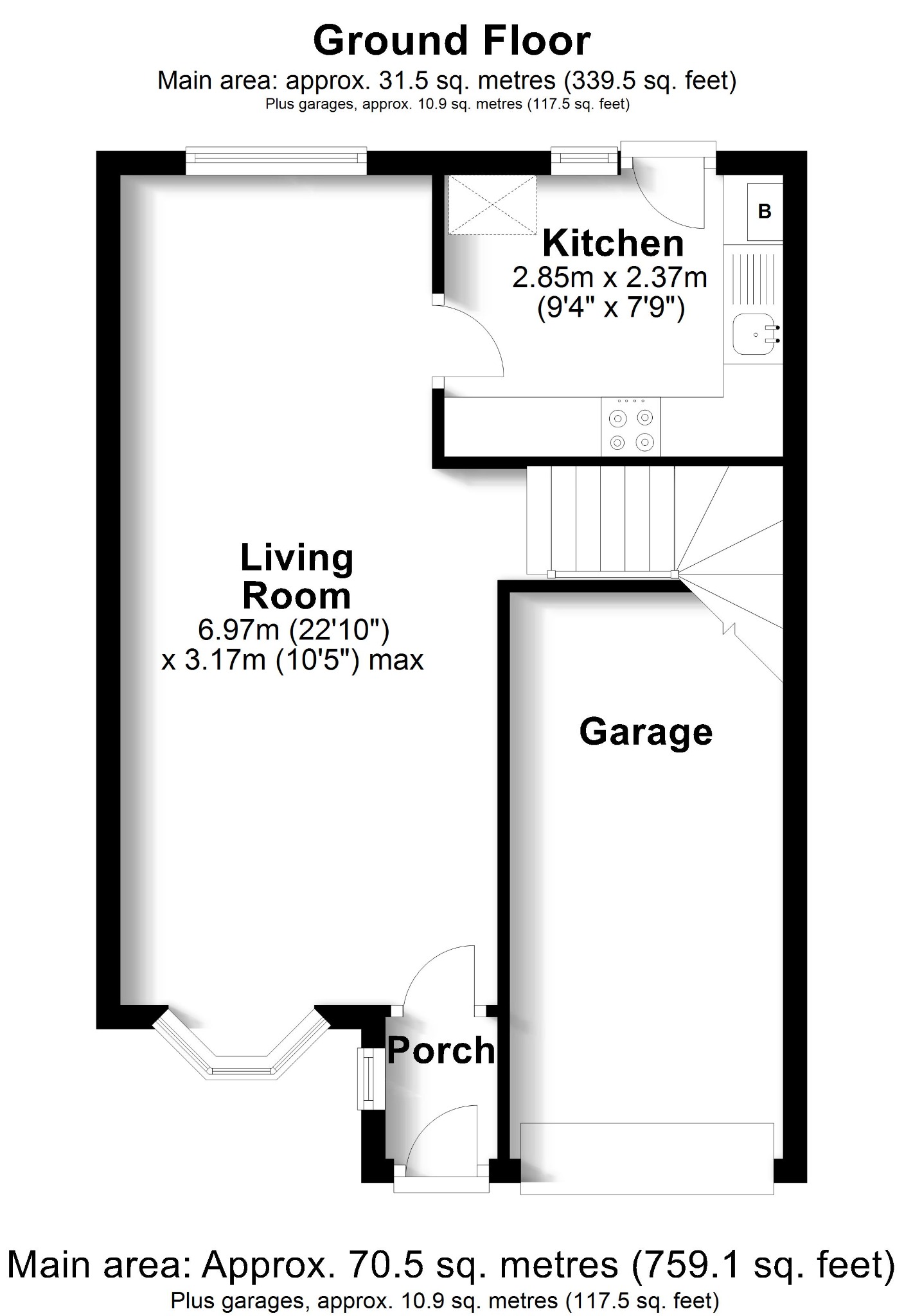 3 bed detached house for sale in Corvette Avenue, Southampton - Property floorplan