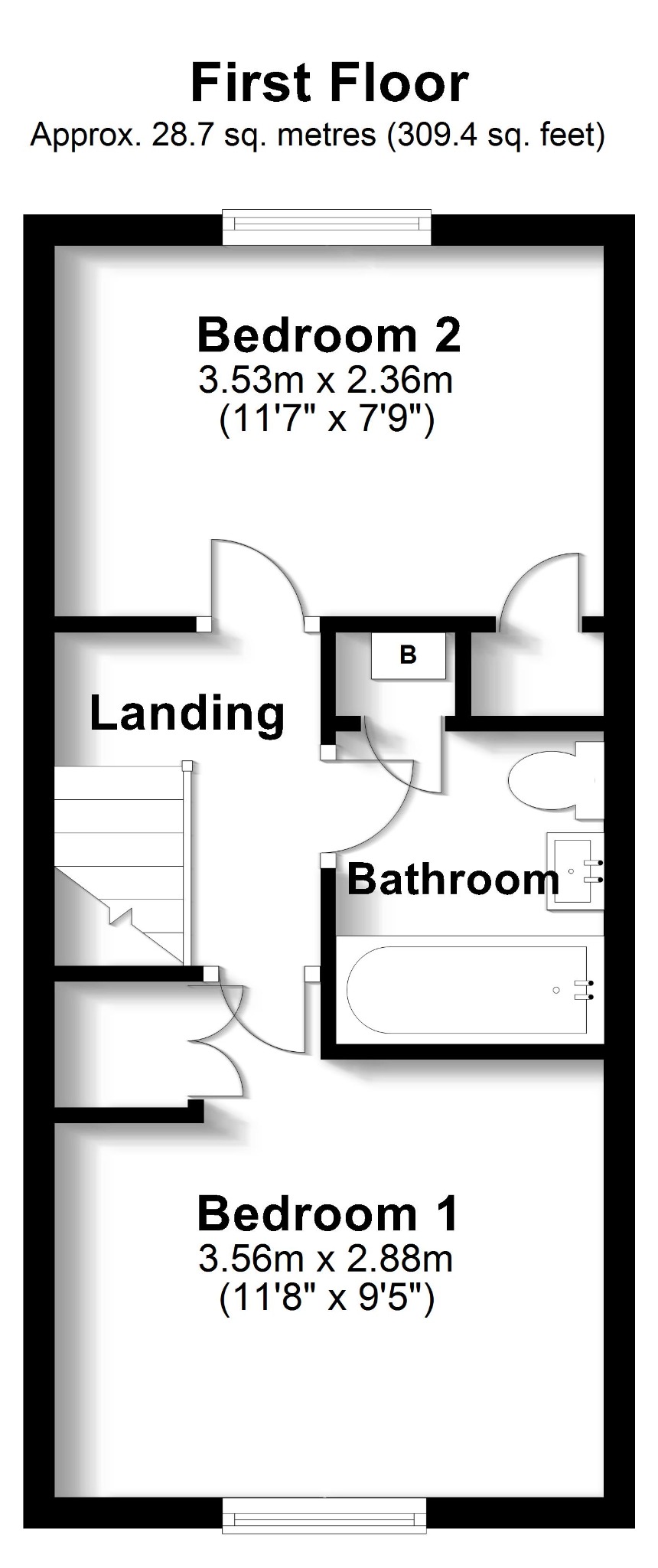 2 bed terraced house for sale in Primrose Way, Southampton - Property floorplan