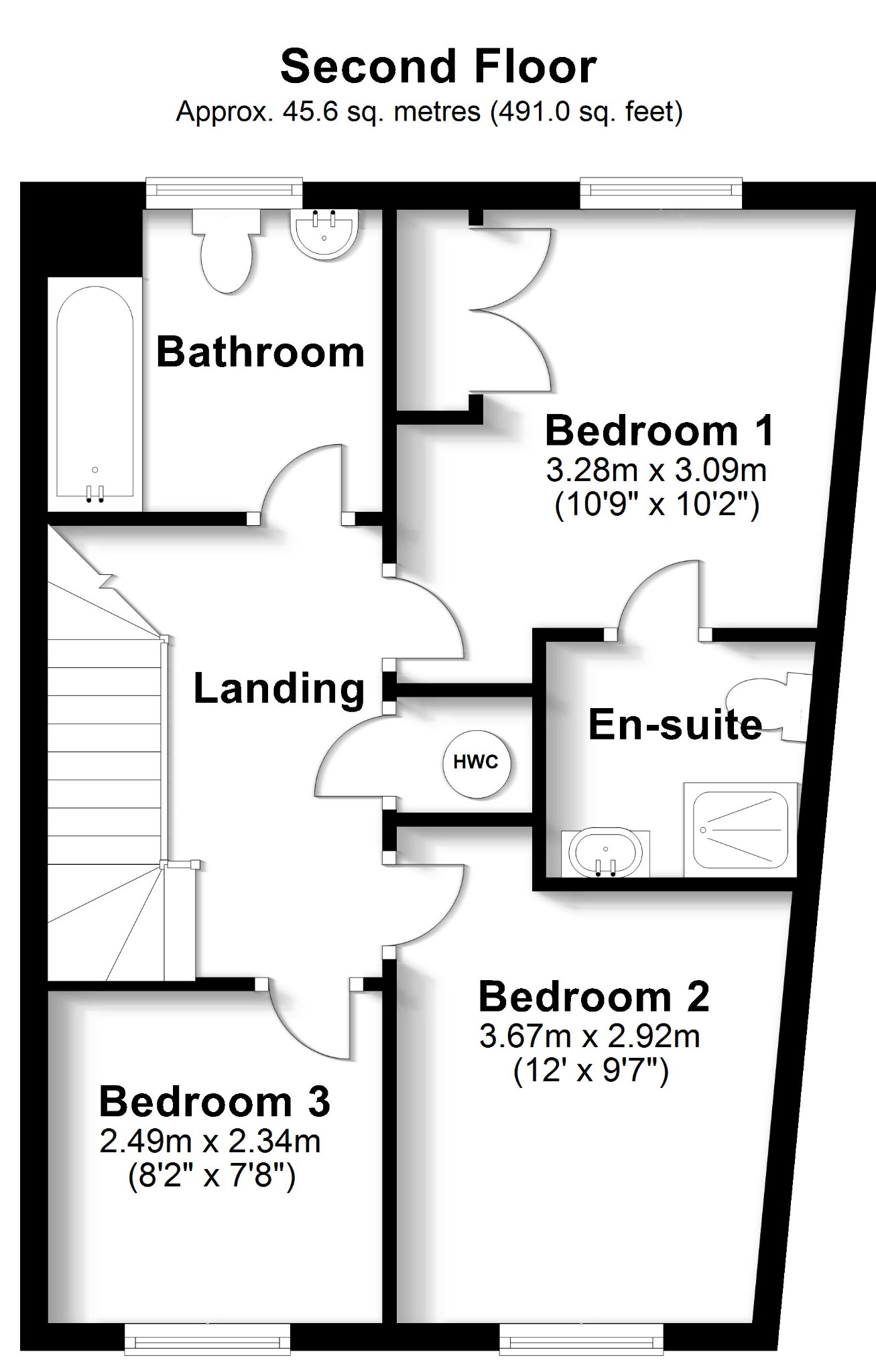 4 bed town house for sale in Elsanta Crescent, Fareham - Property floorplan