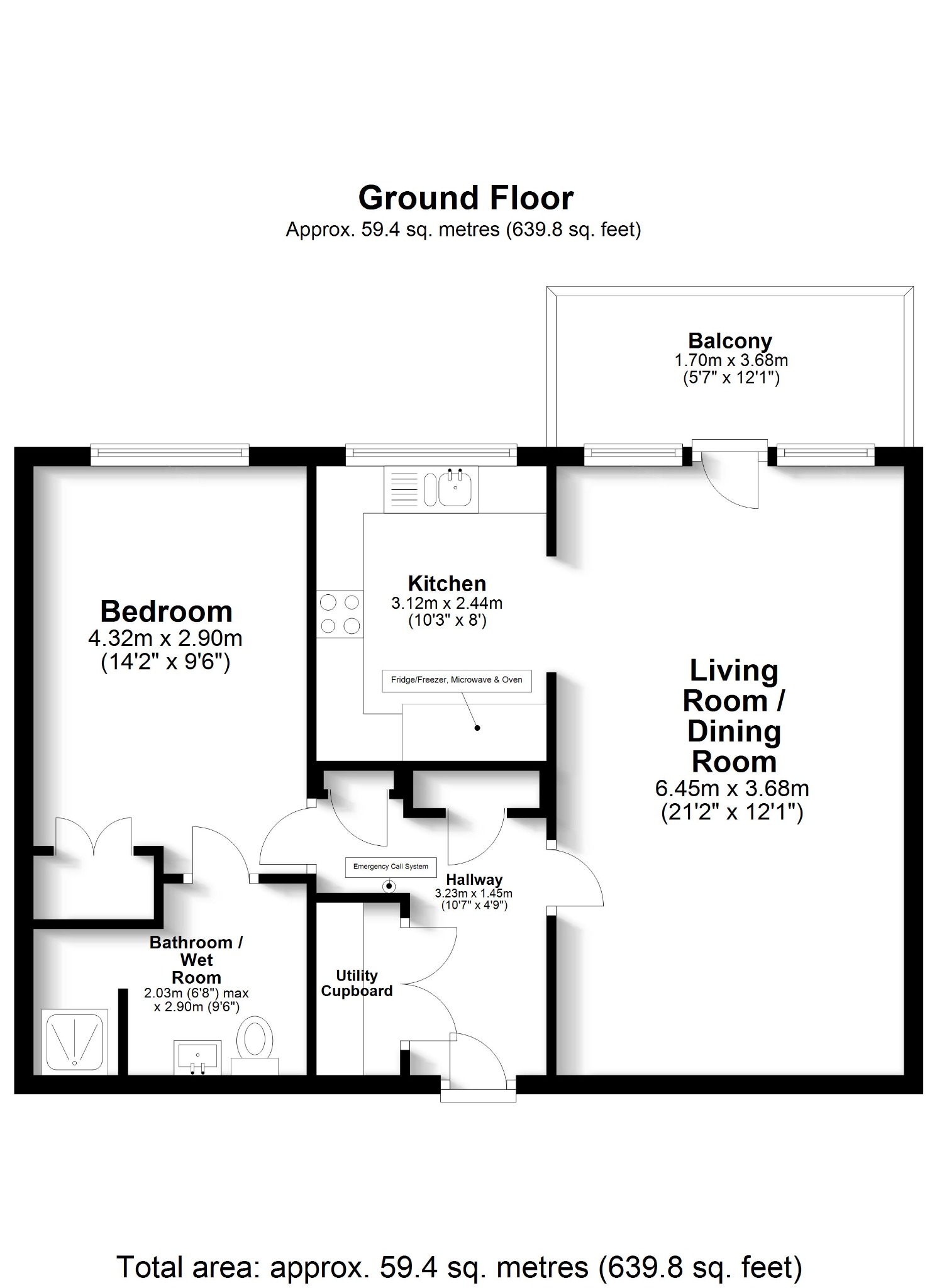 1 bed retirement property for sale in Hamilton Road, Southampton - Property floorplan