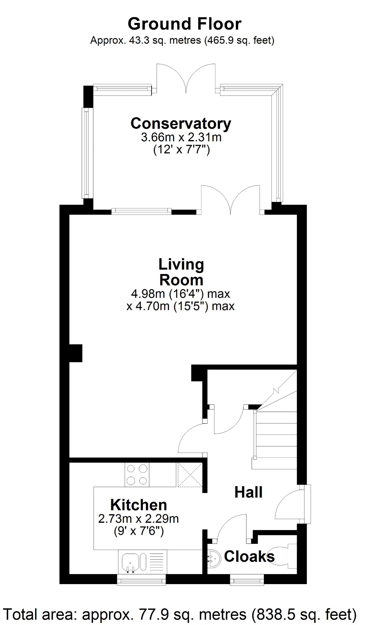 3 bed end of terrace house for sale in Lovage Road, Fareham - Property floorplan