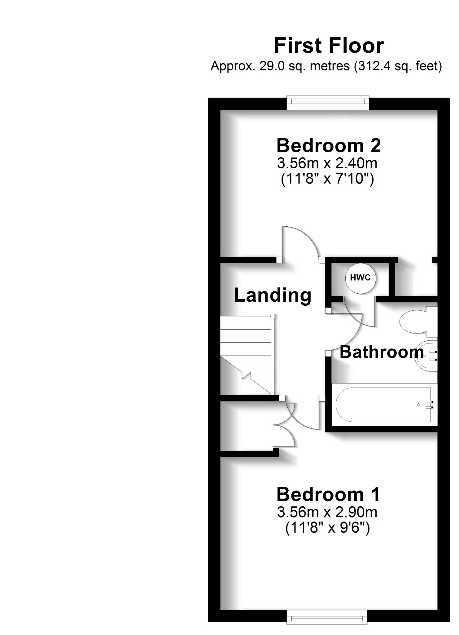 2 bed terraced house for sale in Celandine Avenue, Southampton - Property floorplan