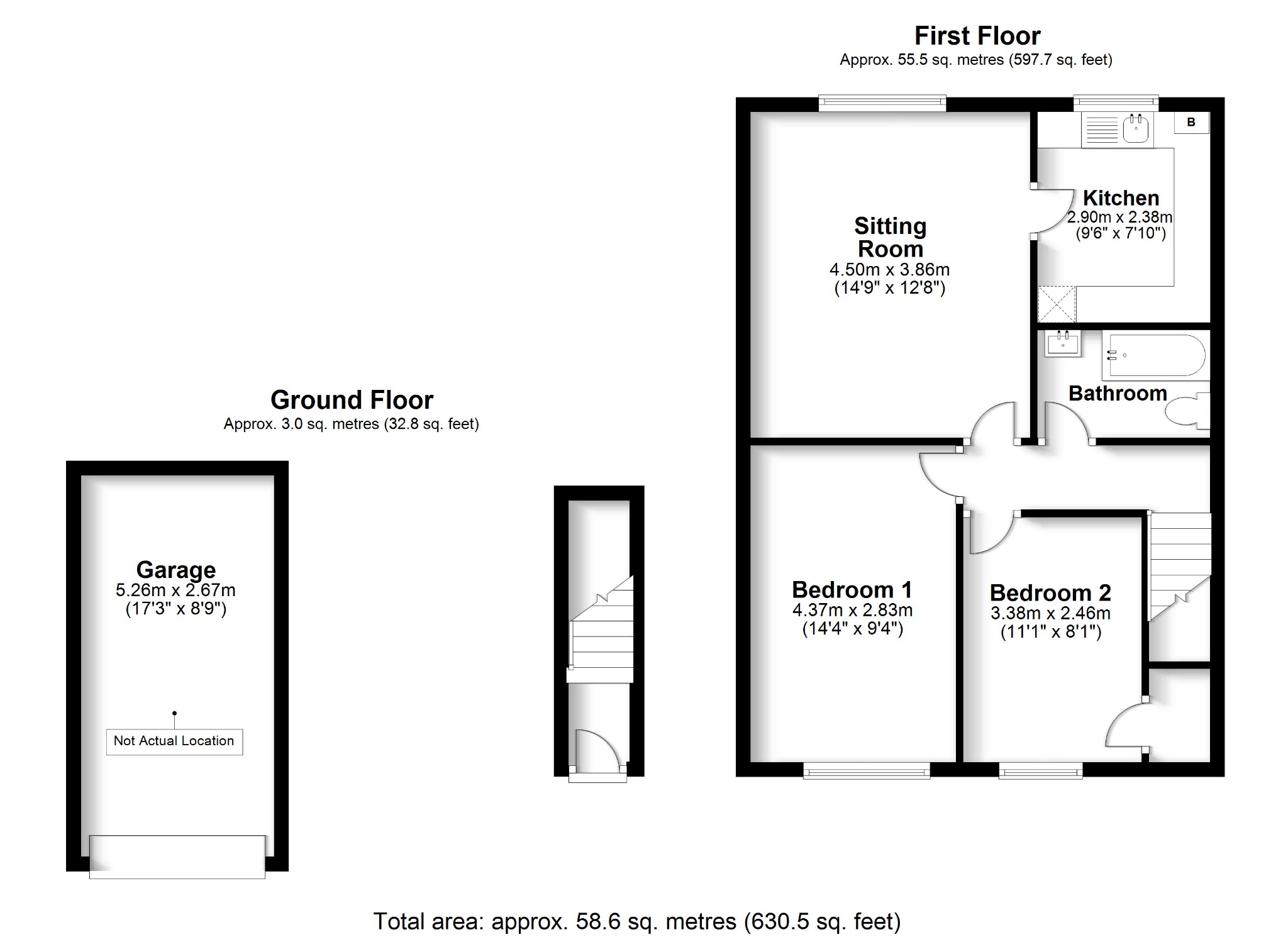 2 bed maisonette for sale in Heath Road South, Southampton - Property floorplan