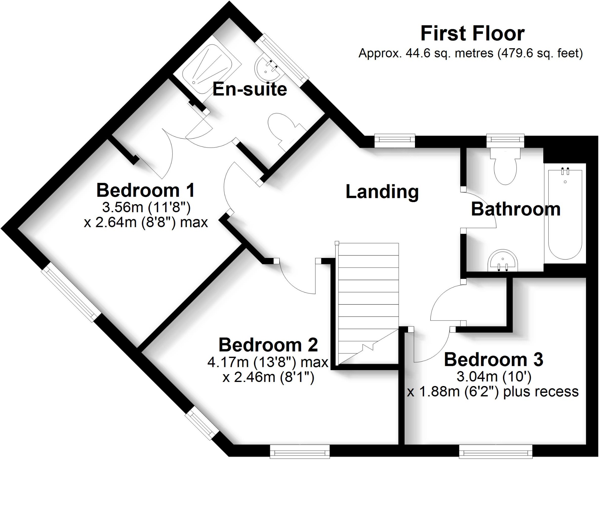 3 bed semi-detached house for sale in Alpine Crescent, Fareham - Property floorplan