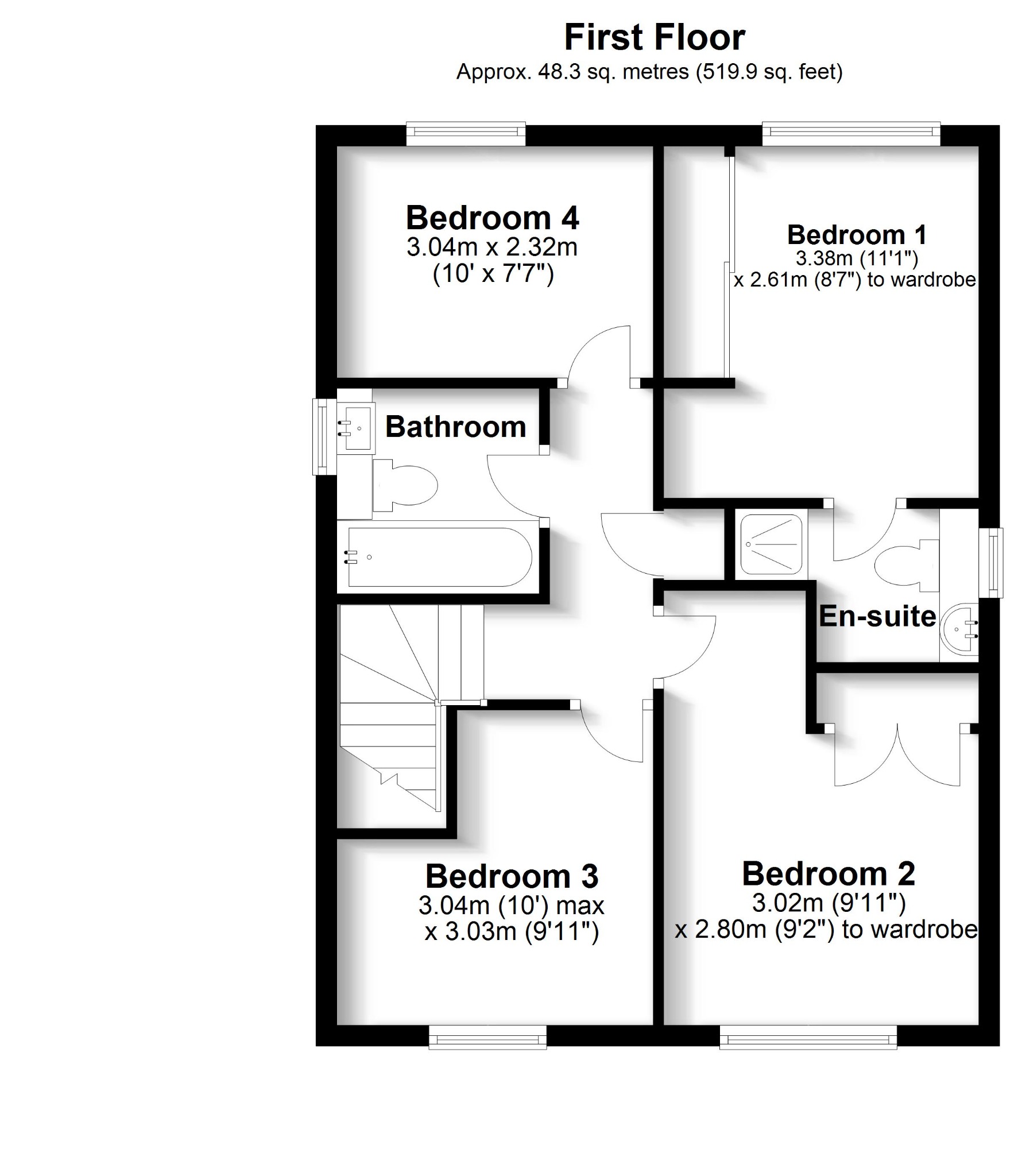 4 bed detached house to rent in Laxton Close, Southampton - Property floorplan