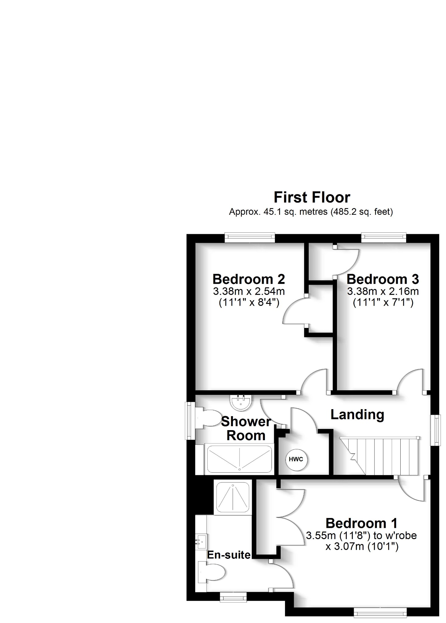 3 bed detached house for sale in Caraway, Fareham - Property floorplan