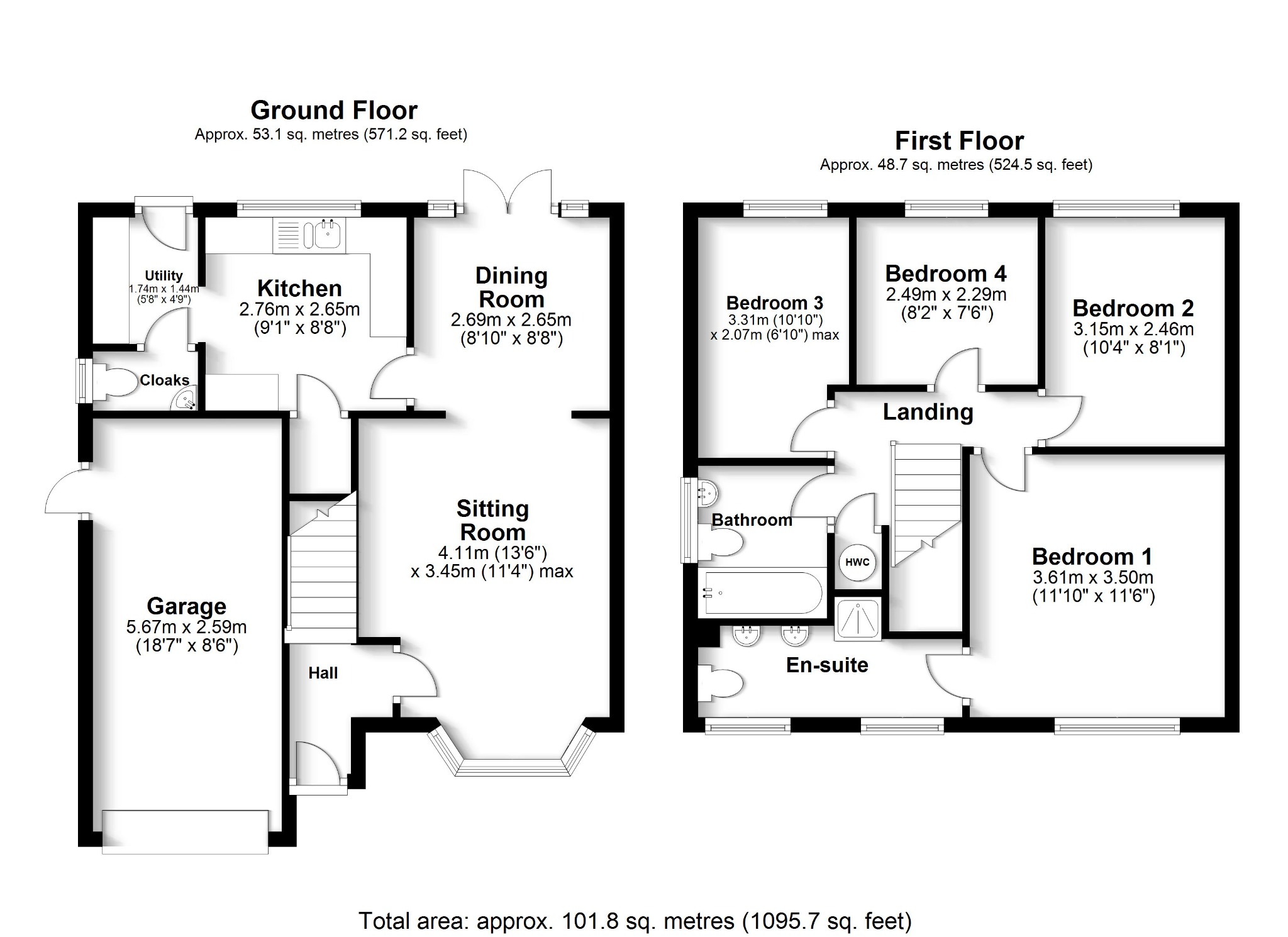 4 bed detached house to rent in Lawn Drive, Southampton - Property floorplan