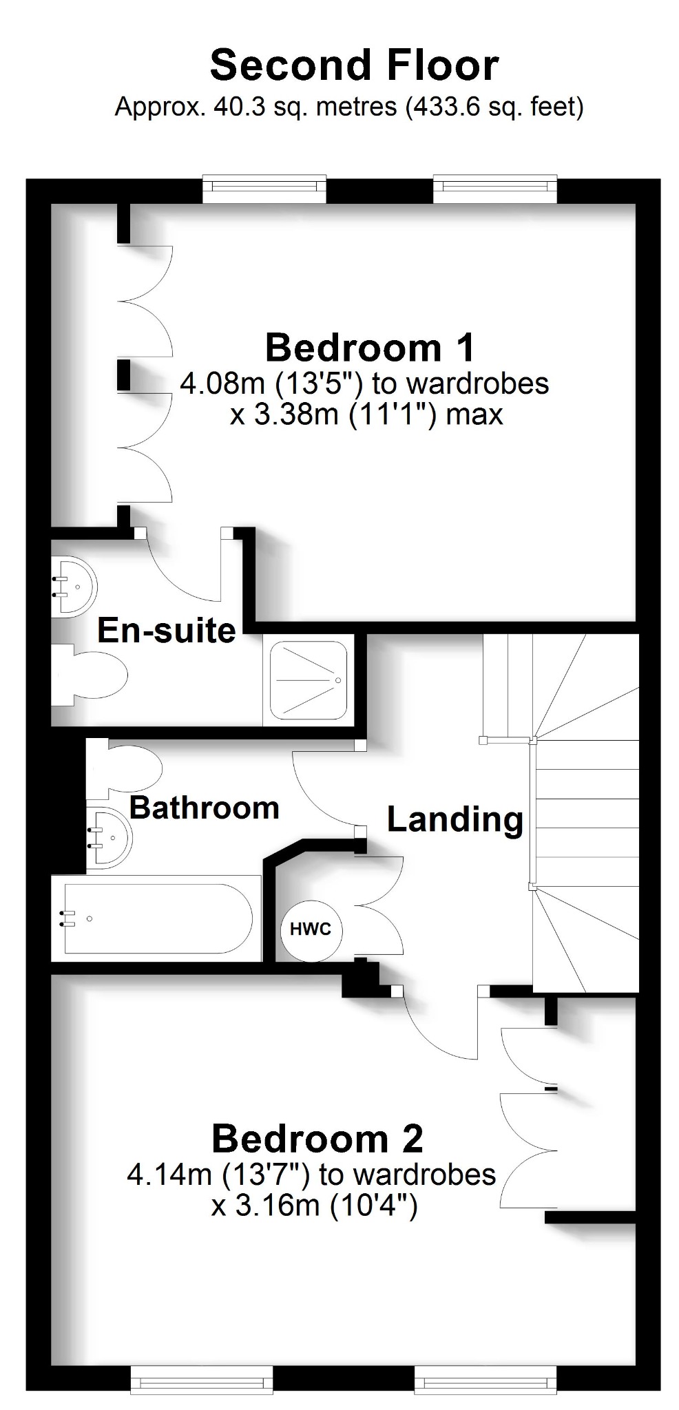 3 bed town house for sale in Blake Close, Fareham - Property floorplan