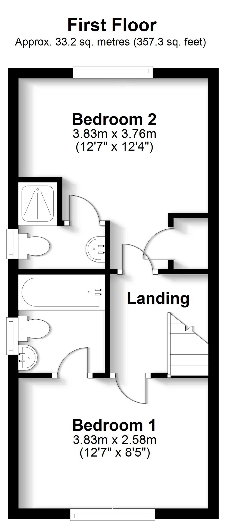 2 bed terraced house for sale in Thyme Avenue, Fareham - Property floorplan