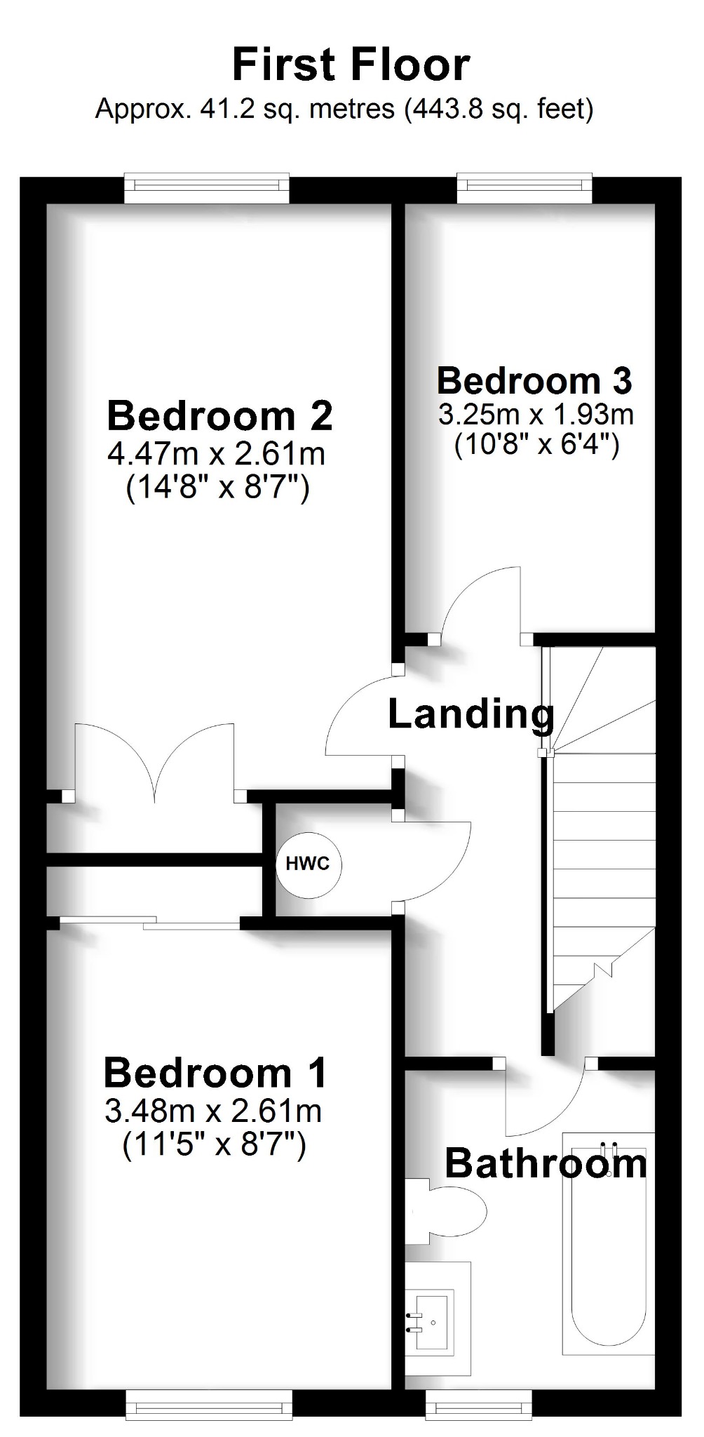 3 bed maisonette for sale in Homer Close, Gosport - Property floorplan