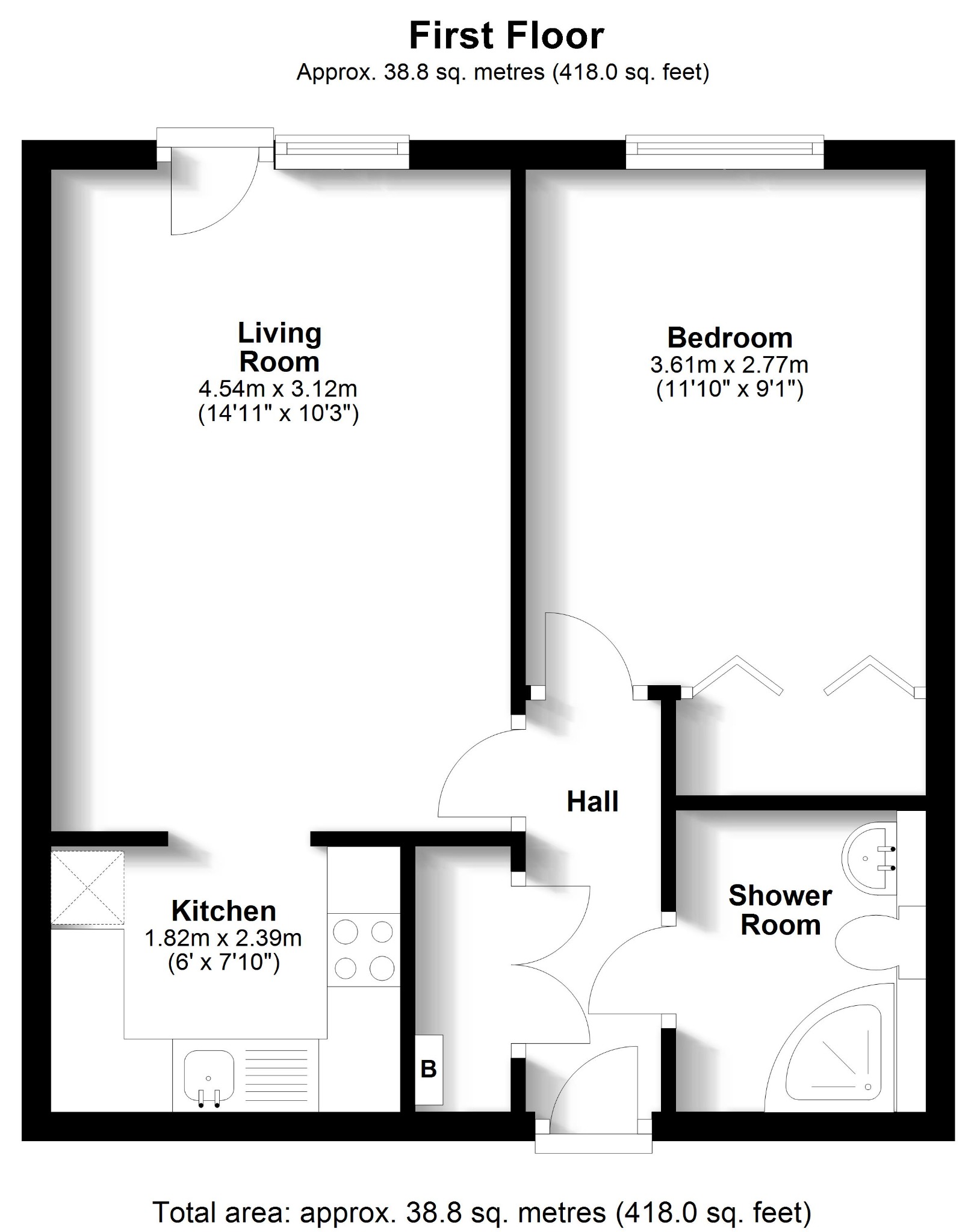 1 bed retirement property for sale in High Oaks Close, Southampton - Property floorplan