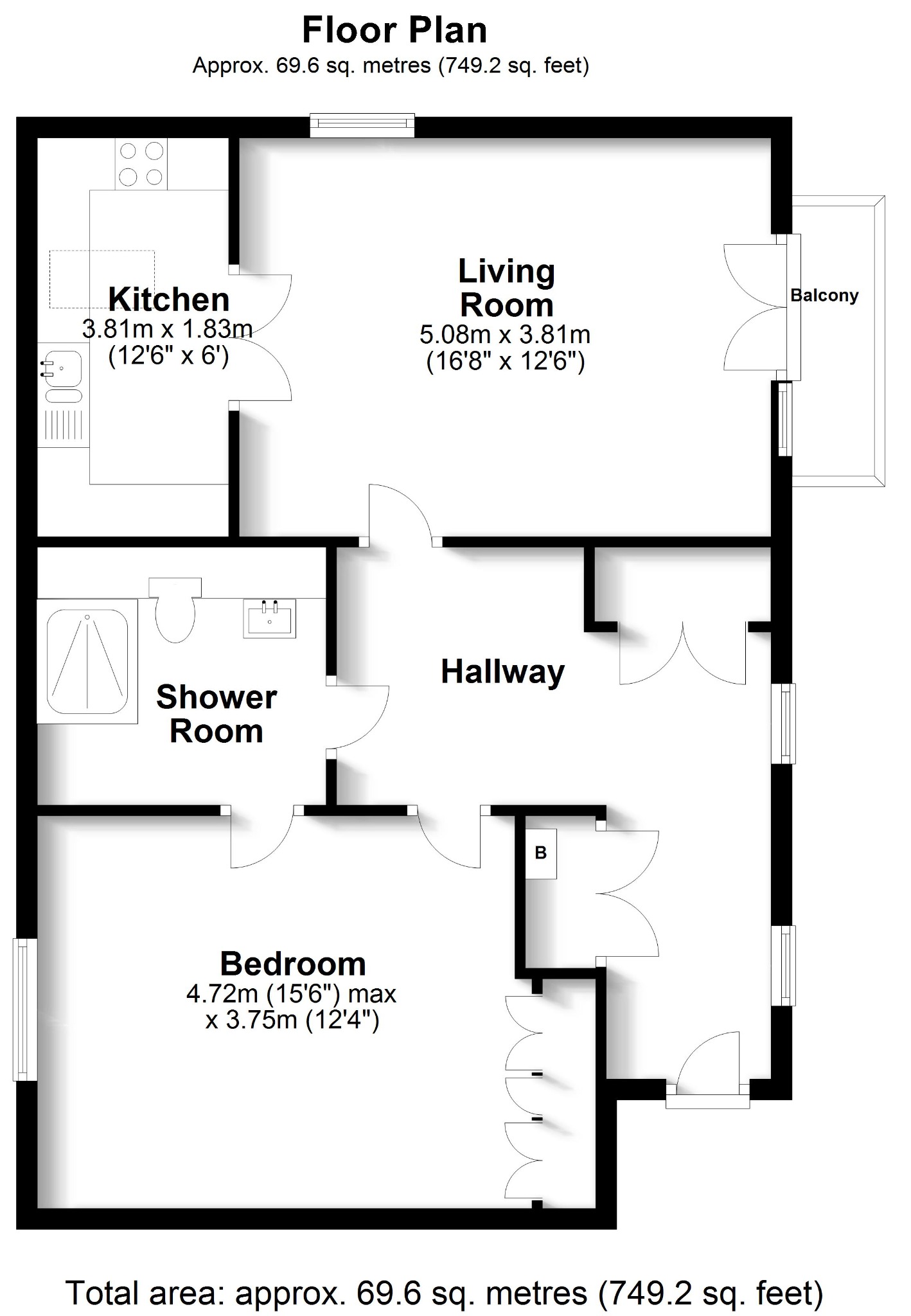 1 bed retirement property for sale, Eastleigh - Property floorplan