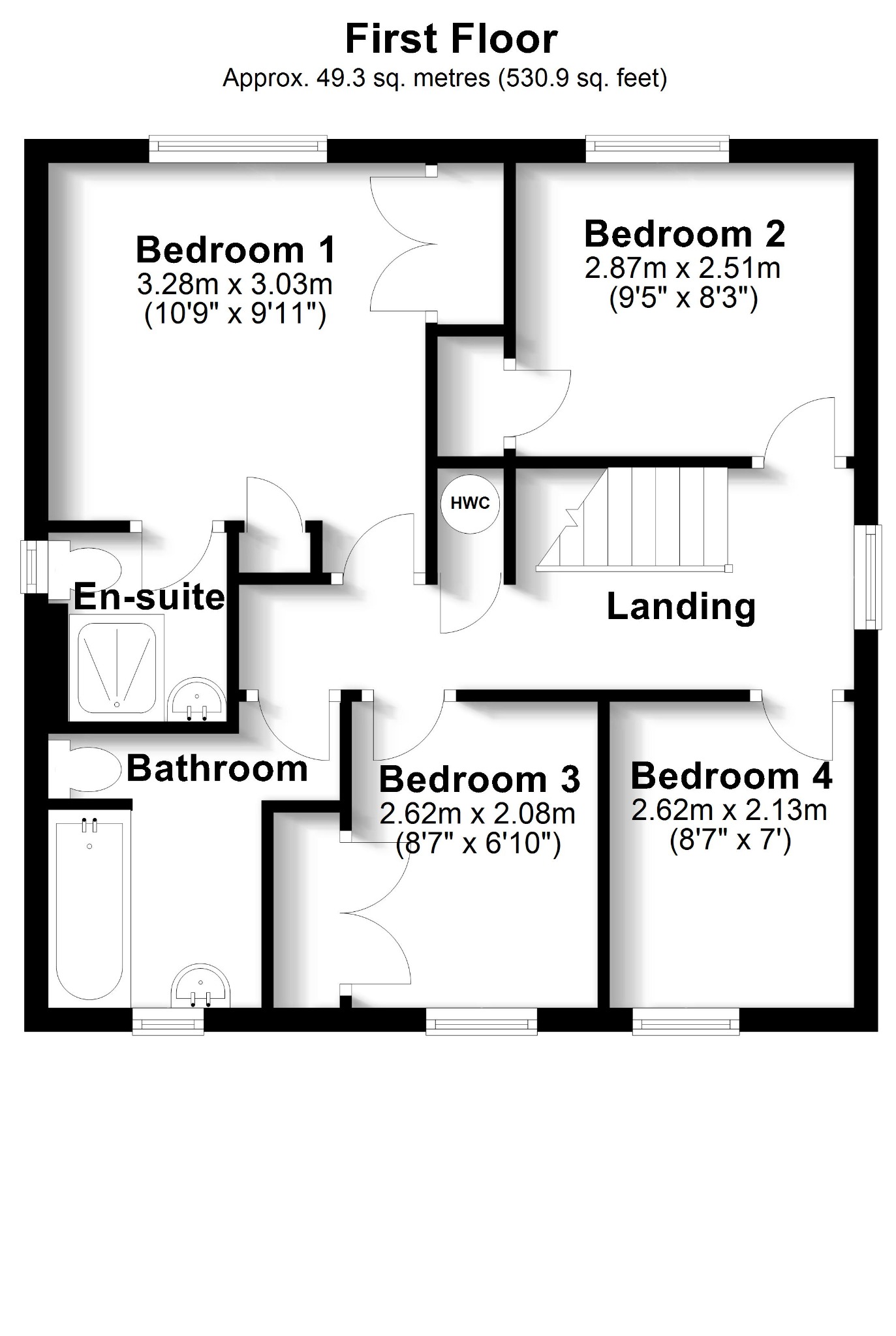 4 bed detached house for sale in Grassymead, Fareham - Property floorplan