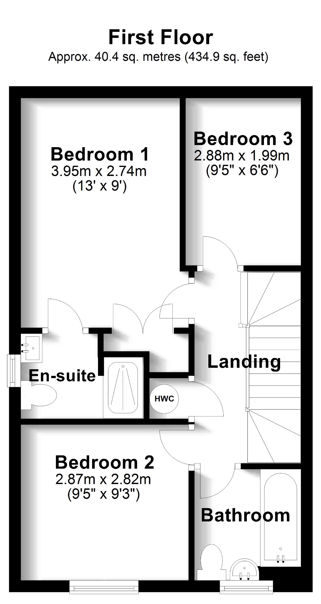 3 bed end of terrace house for sale in Clydesdale Road, Fareham - Property floorplan