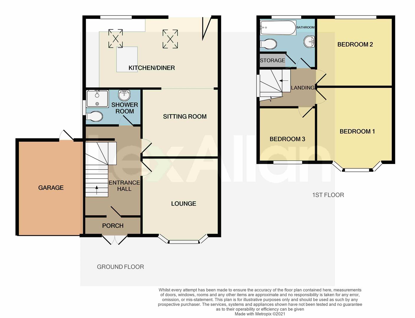 3 bed semi-detached house for sale in The Broadway, Stourbridge - Property floorplan