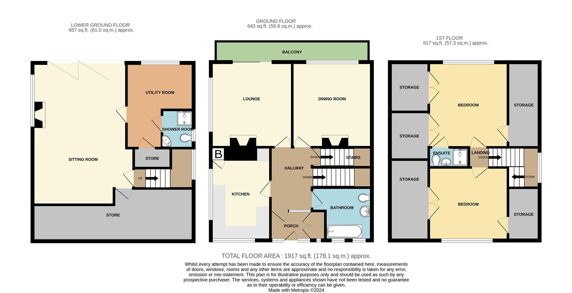 3 bed detached house for sale in High Haden Road, Cradley Heath - Property floorplan