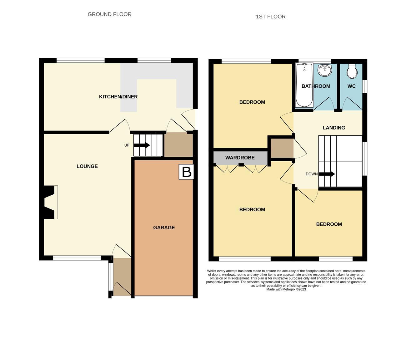3 bed semi-detached house for sale - Property floorplan