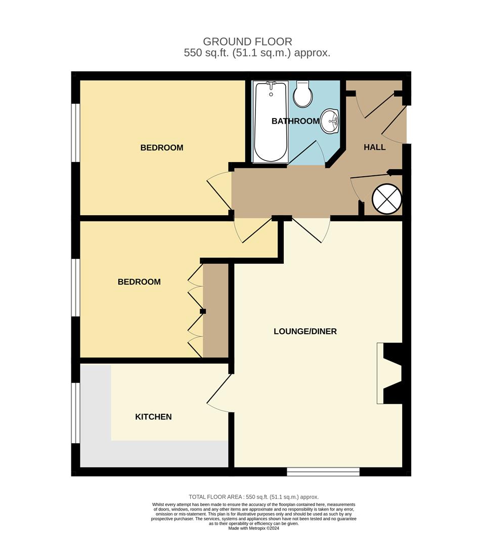 2 bed flat for sale in Victoria Gardens, Cradley Heath - Property floorplan