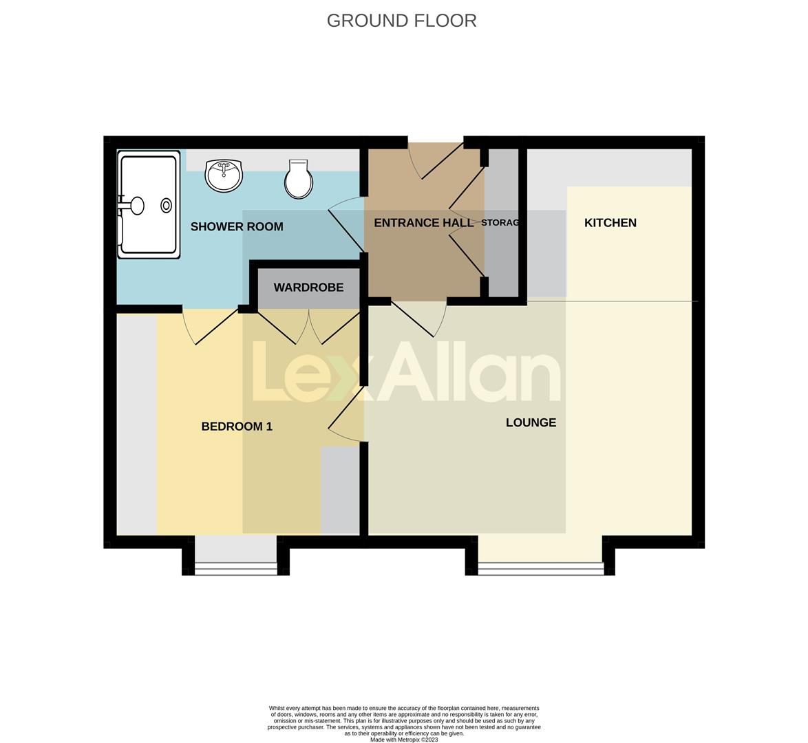 1 bed apartment for sale in Austcliffe Lane, Kidderminster - Property floorplan