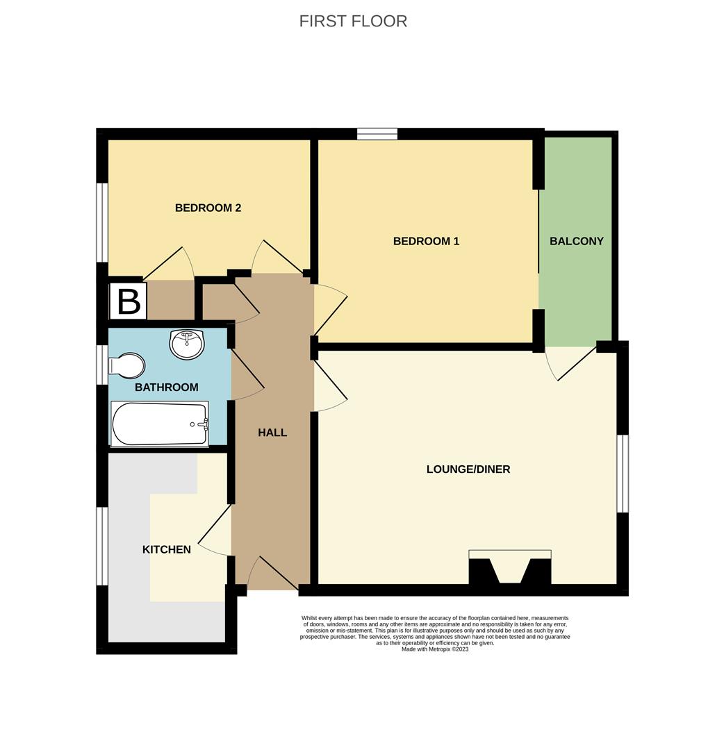 2 bed flat for sale in Luanne Close, Cradley Heath - Property floorplan