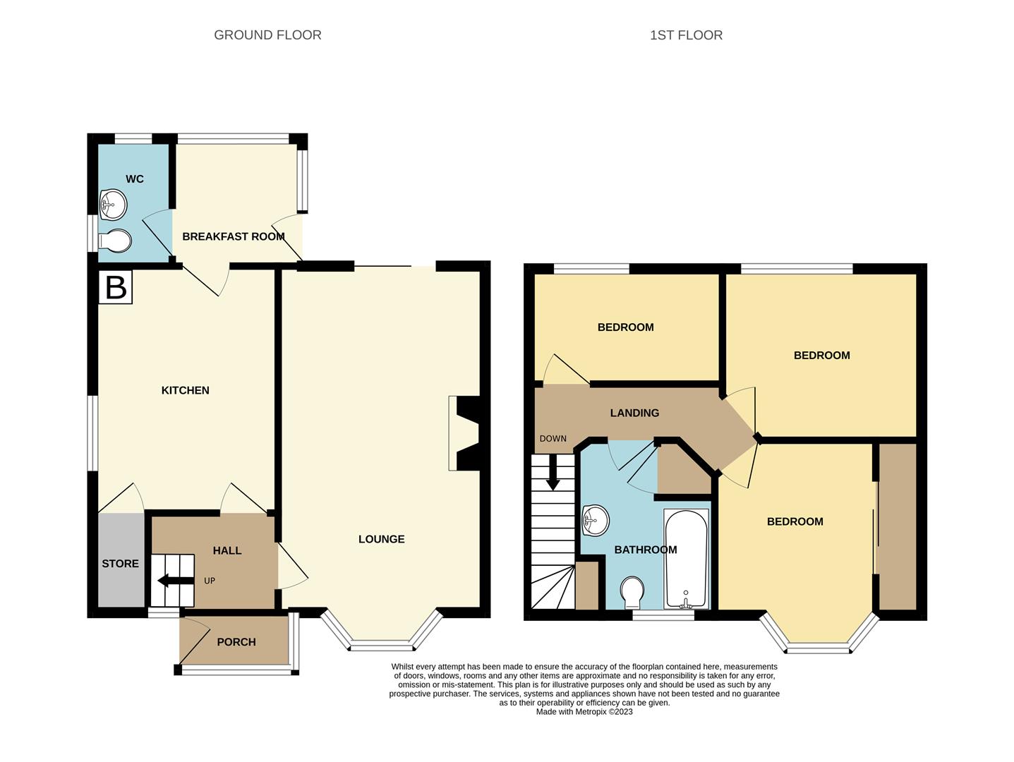 3 bed semi-detached house for sale in Belbroughton Road, Kidderminster - Property floorplan