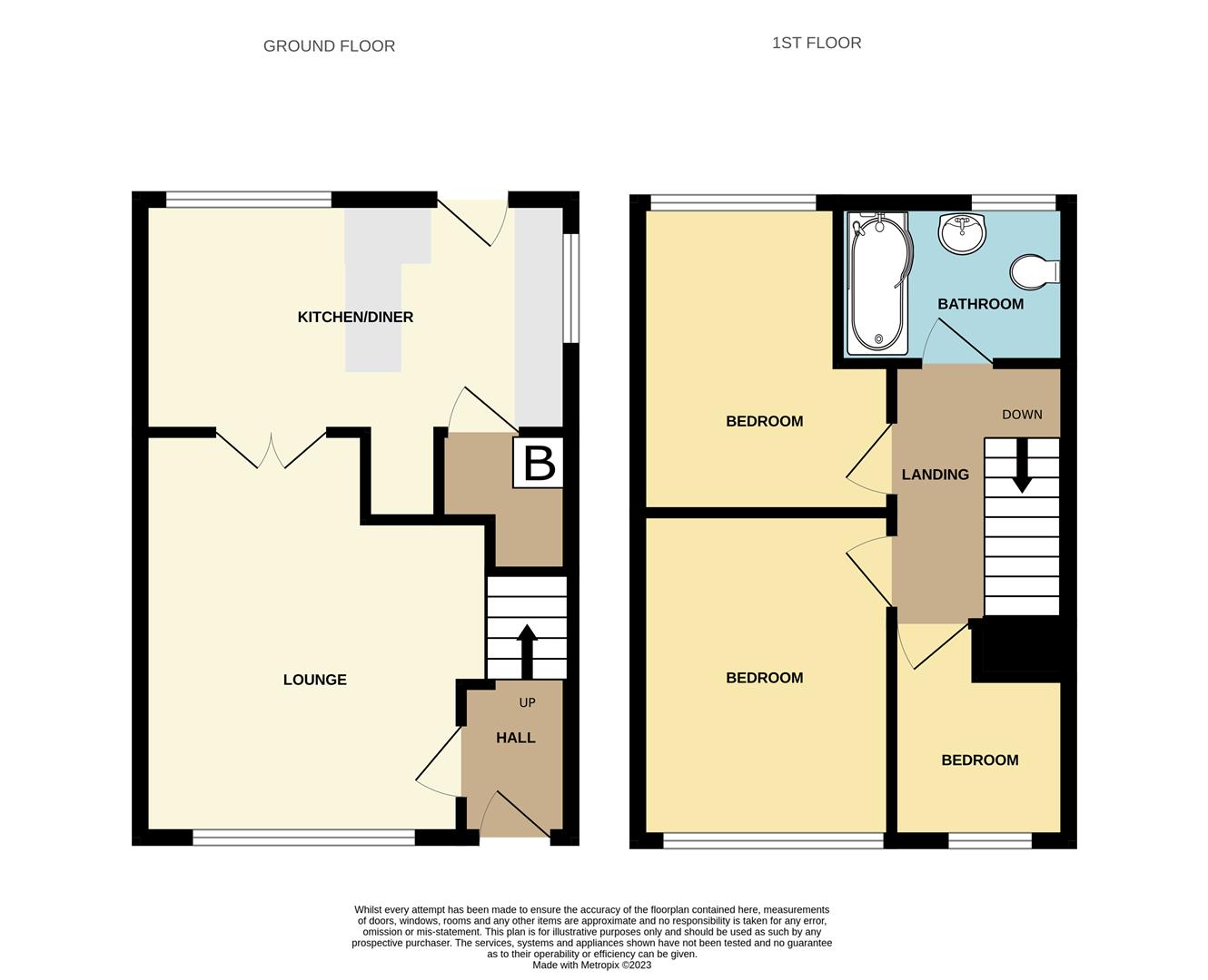 3 bed semi-detached house for sale in Queens Drive, Rowley Regis - Property floorplan
