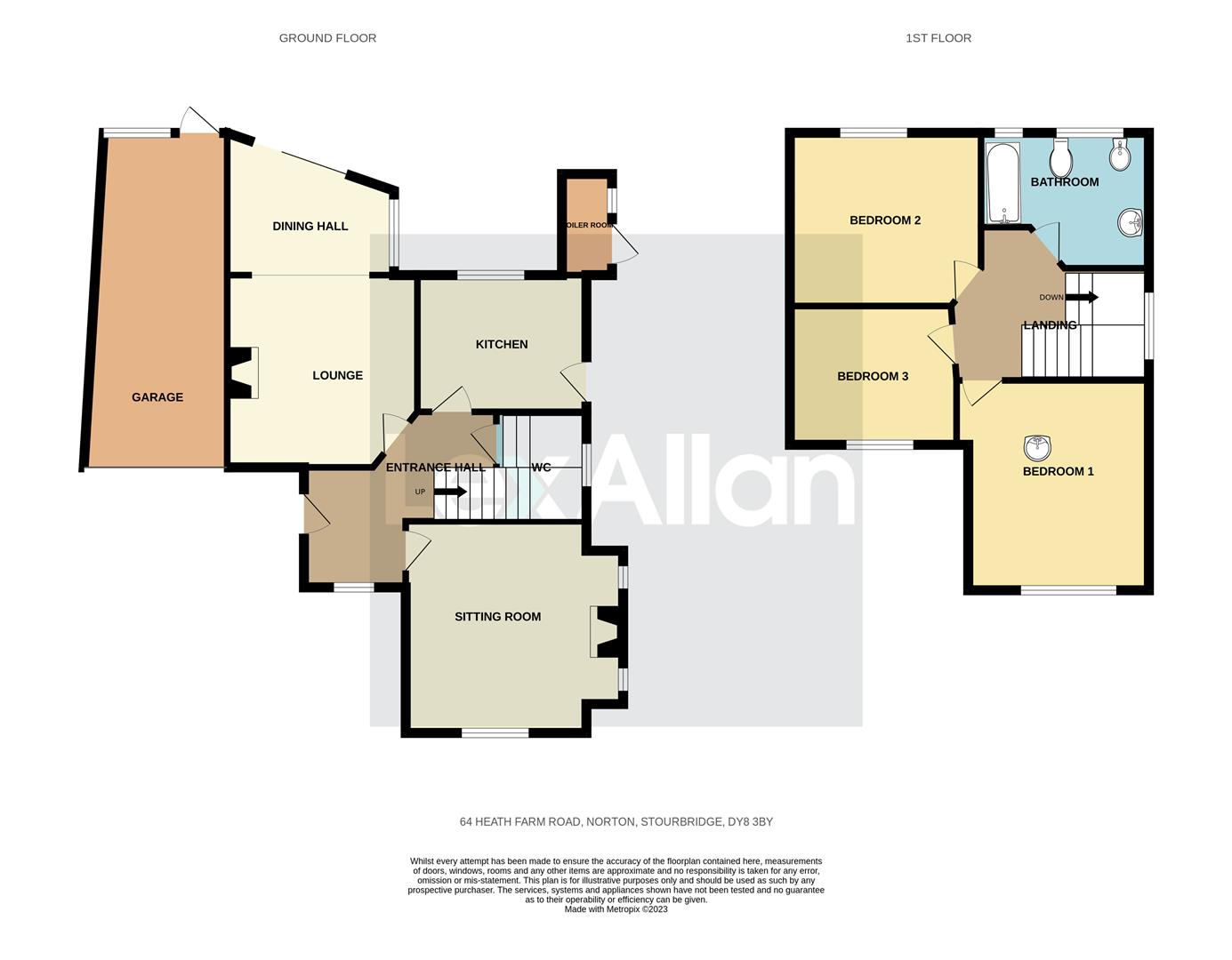 3 bed detached house for sale in Heath Farm Road, Stourbridge - Property Floorplan