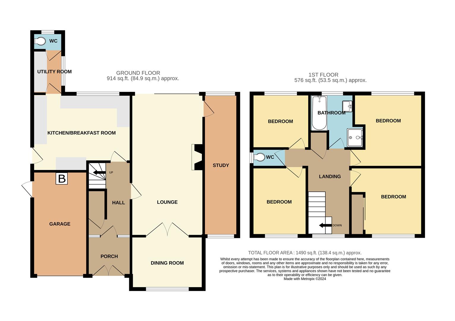 4 bed detached house for sale in St. Kenelms Road, Halesowen - Property floorplan