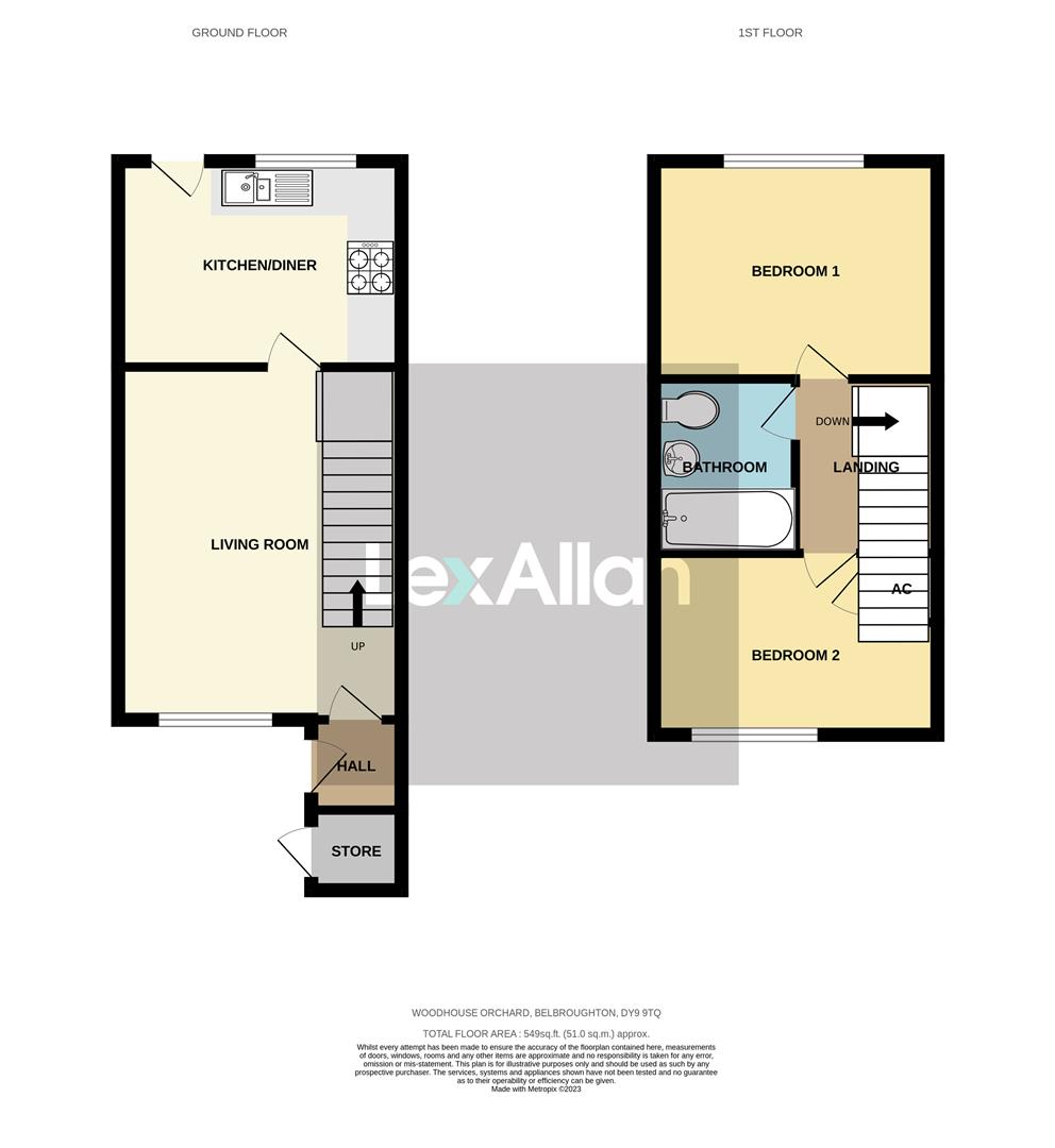2 bed terraced house for sale in Woodhouse  Orchard, Stourbridge - Property floorplan