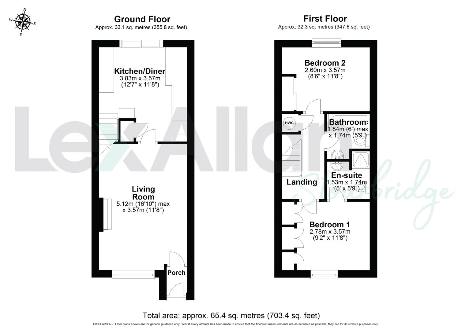 2 bed terraced house for sale in Marlborough Drive, Stourbridge - Property floorplan