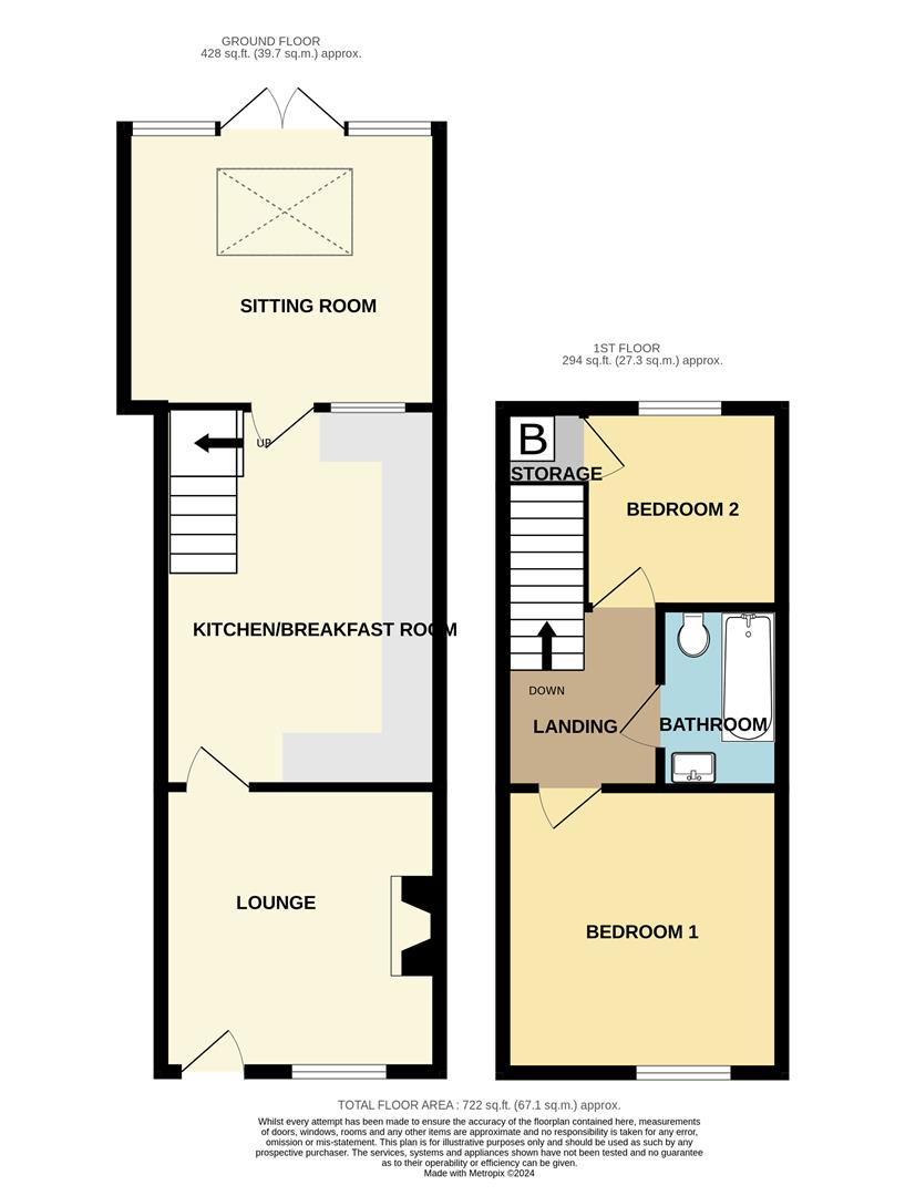 2 bed terraced house for sale in Cherry Street, Halesowen - Property floorplan