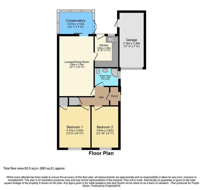 2 bed semi-detached bungalow for sale in Fairmile Road, Halesowen - Property floorplan