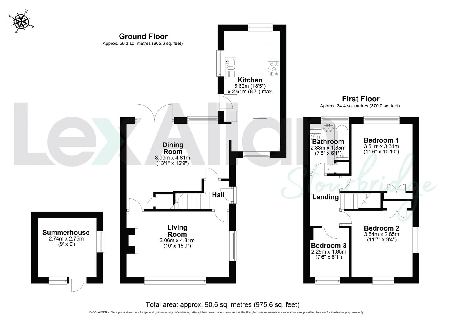 3 bed semi-detached house for sale in Balmoral Road, Stourbridge - Property floorplan